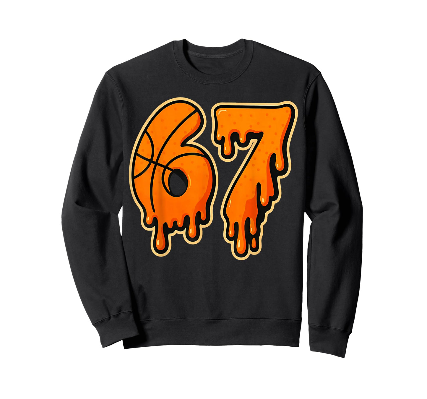 Orange 67 Basketball Drip Team Sports Funny Six Seven Meme T-Shirt