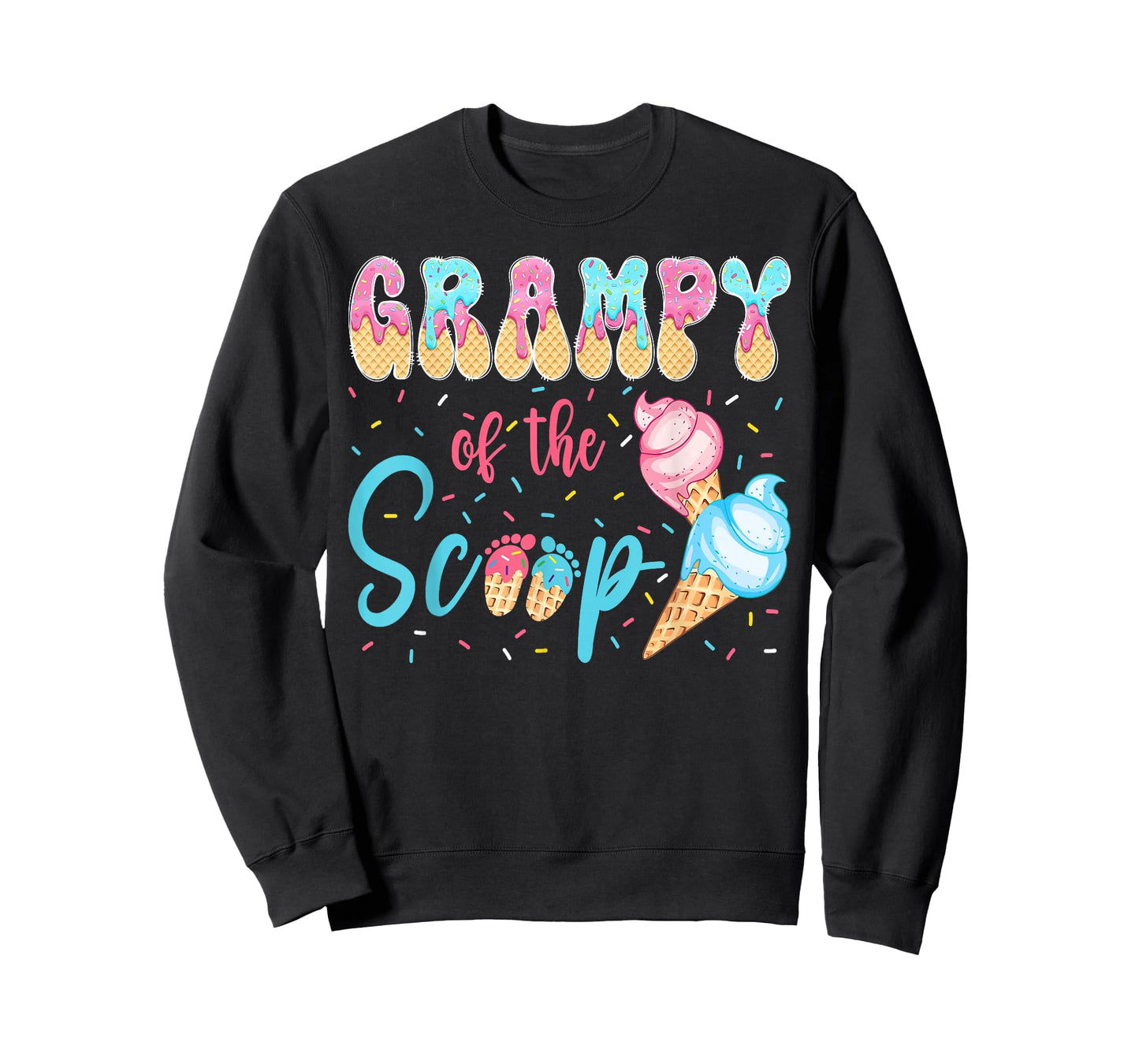 Grampy of The Scoop Ice Cream Gender Reveal Baby Shower T-Shirt