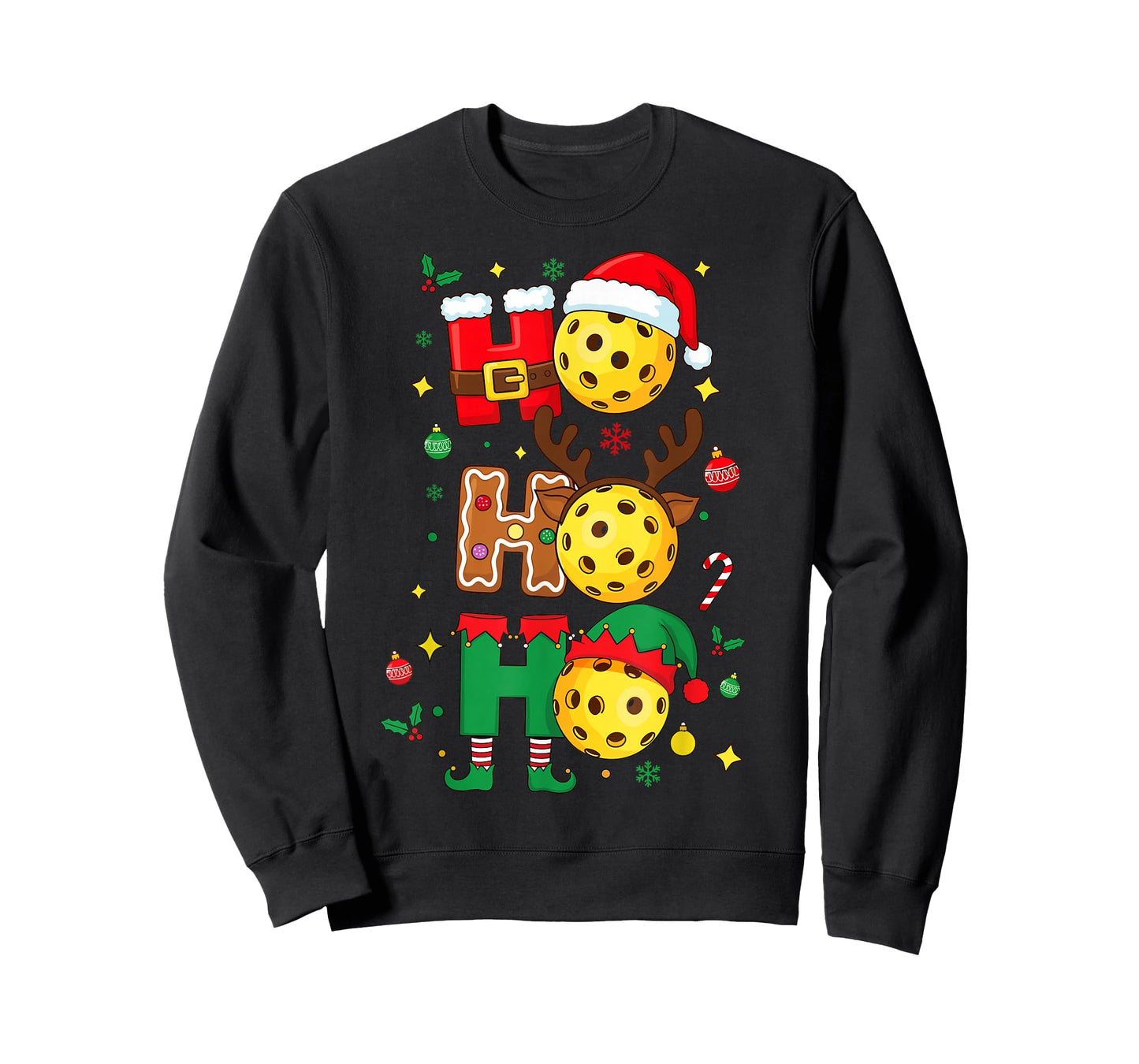 Ho Ho Ho Pickleball Christmas, Funny Paddle Players Holiday T-Shirt