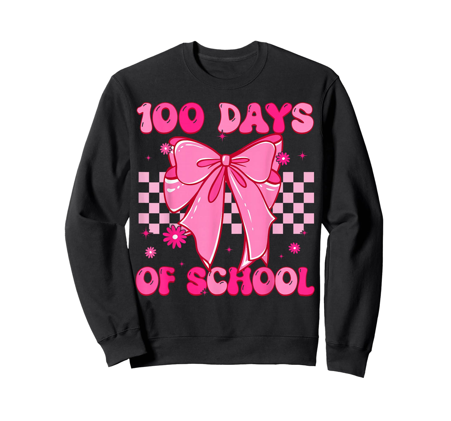 Coquette Bow 100th Day of School 100 Days Girls Women Kids T-Shirt