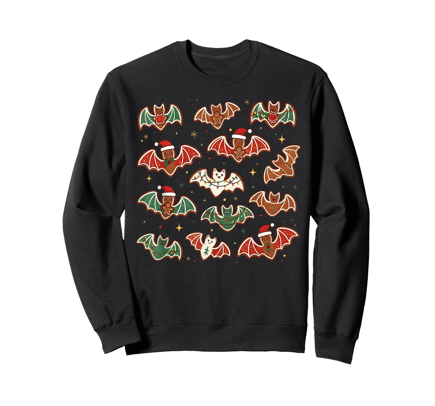 Cute Gingerbread Bats Spooky Christmas Cookie Merry Batmas T-Shirt