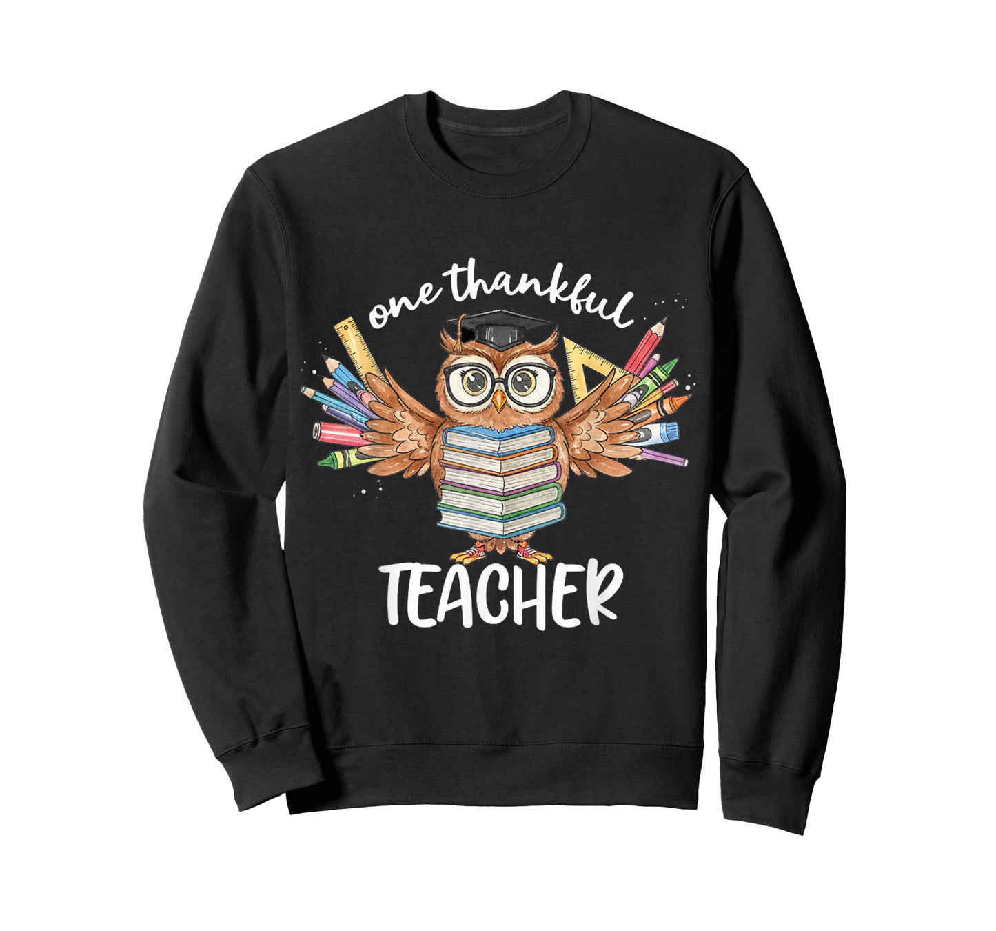 One Thankful Teacher Owl Thanksgiving for Men Women T-Shirt