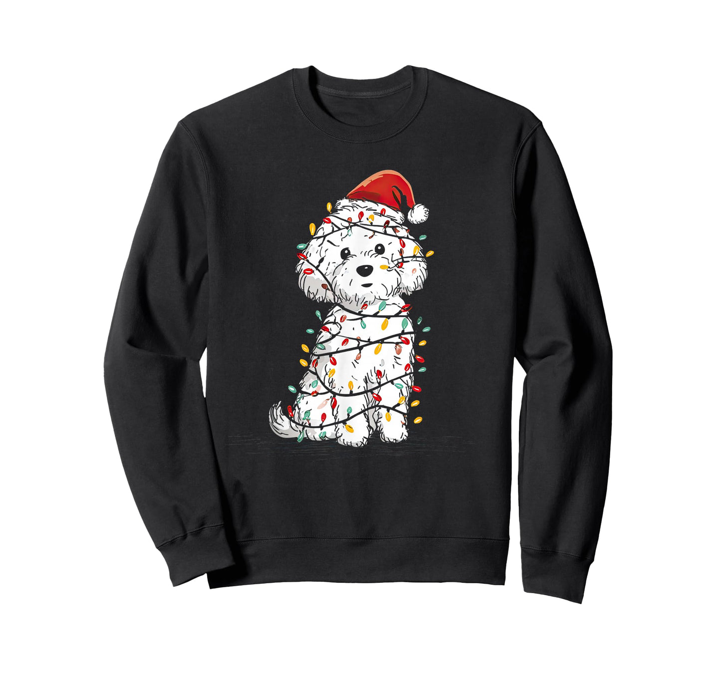 Funny Bichon Frise Christmas Graphics Dog Lights Lover T-Shirt