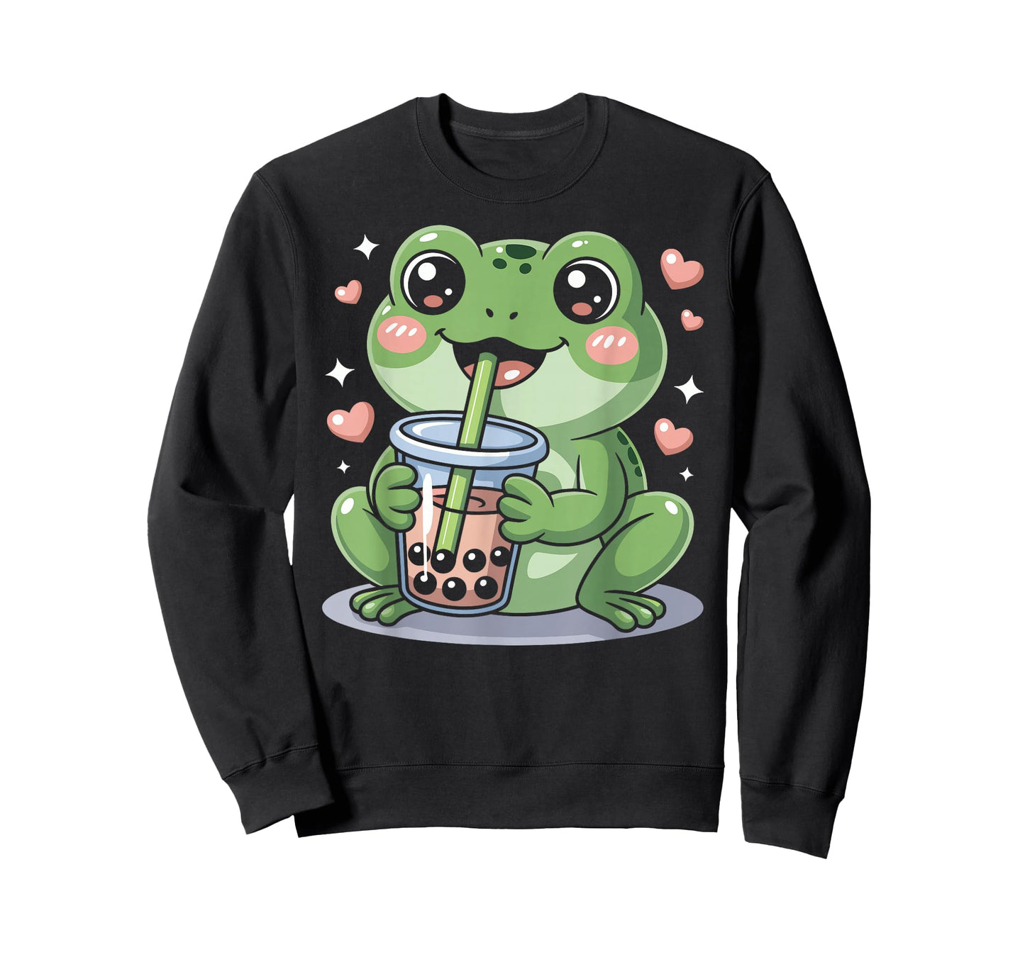 Cute Kawaii Frog Drinking Bubble Tea T-Shirt
