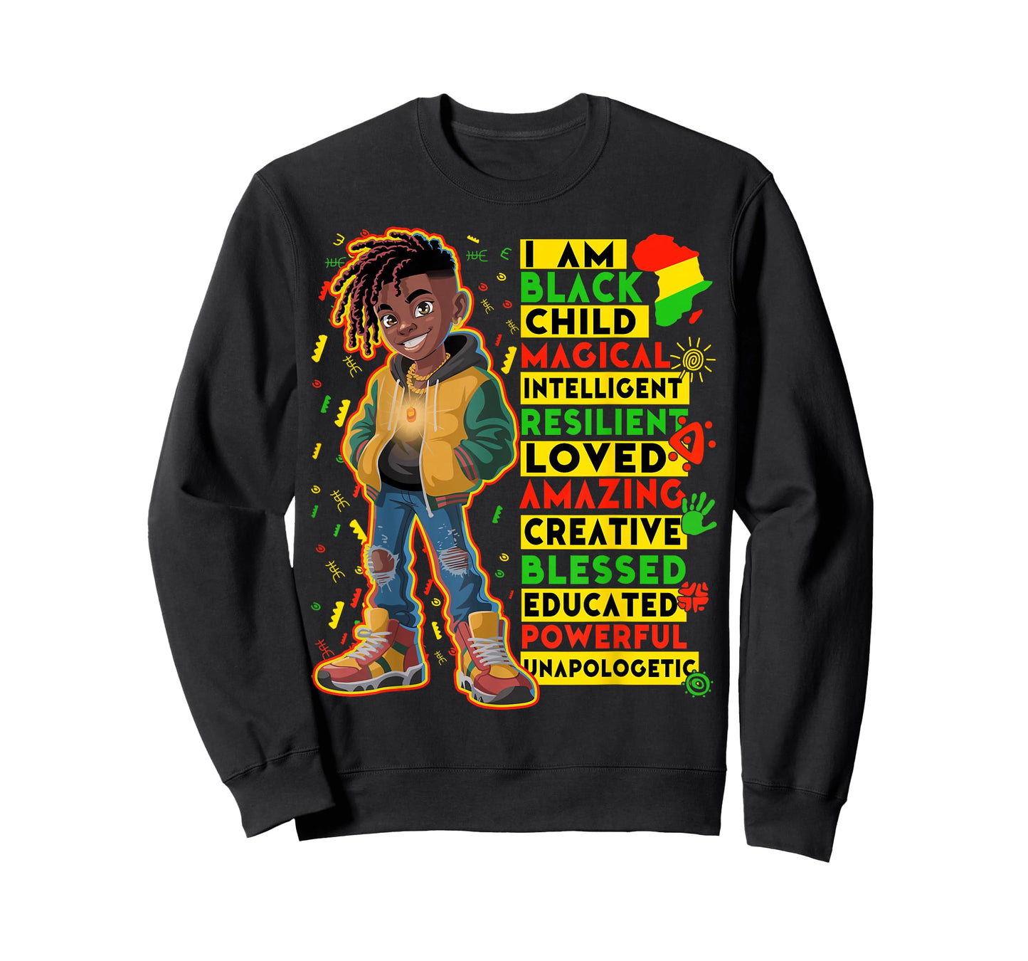 African American Boys Teens I Am Black Child History Month T-Shirt
