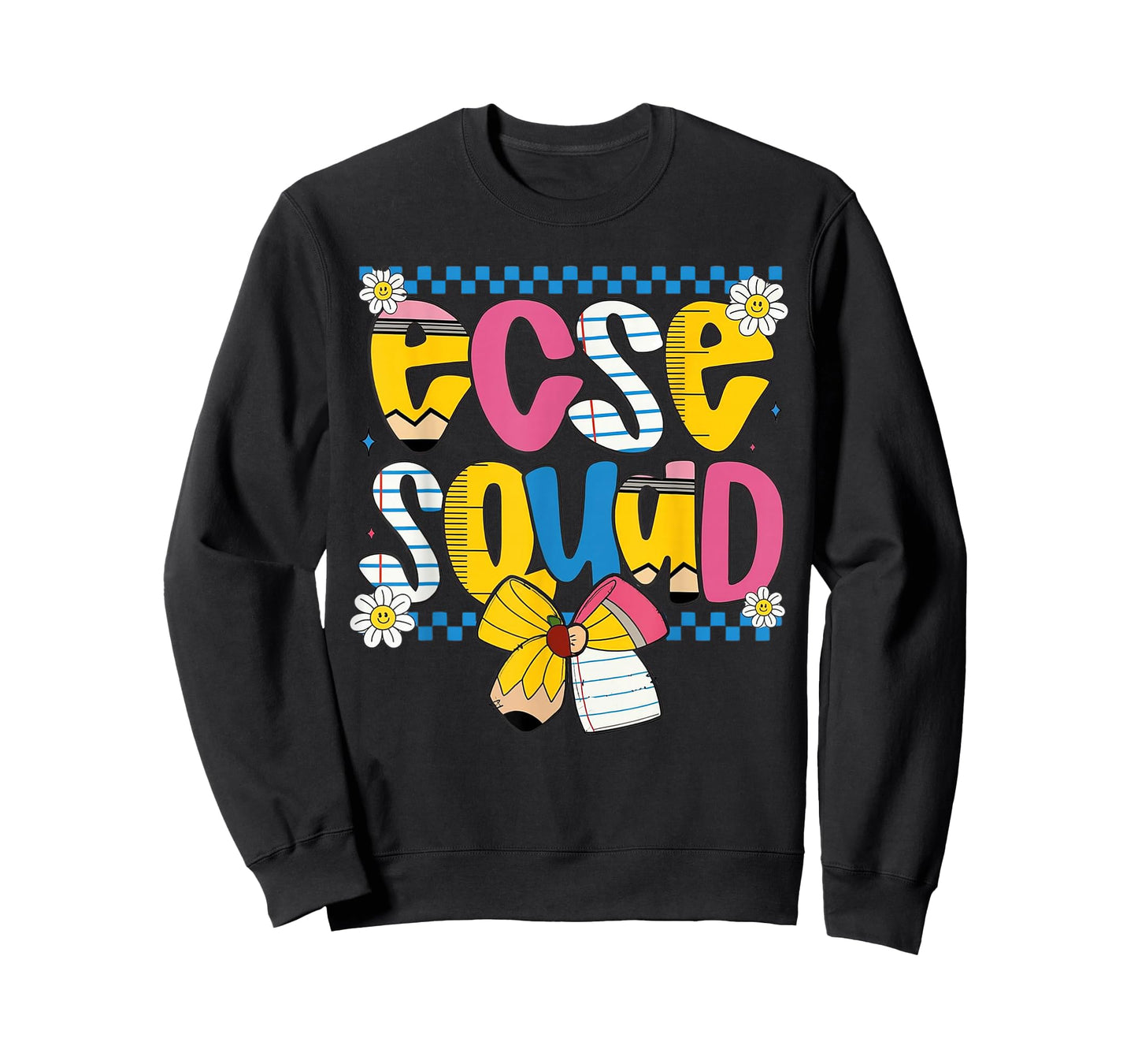 ECSE Squad Retro Rainbow Pencil Early Childhood Team T-Shirt