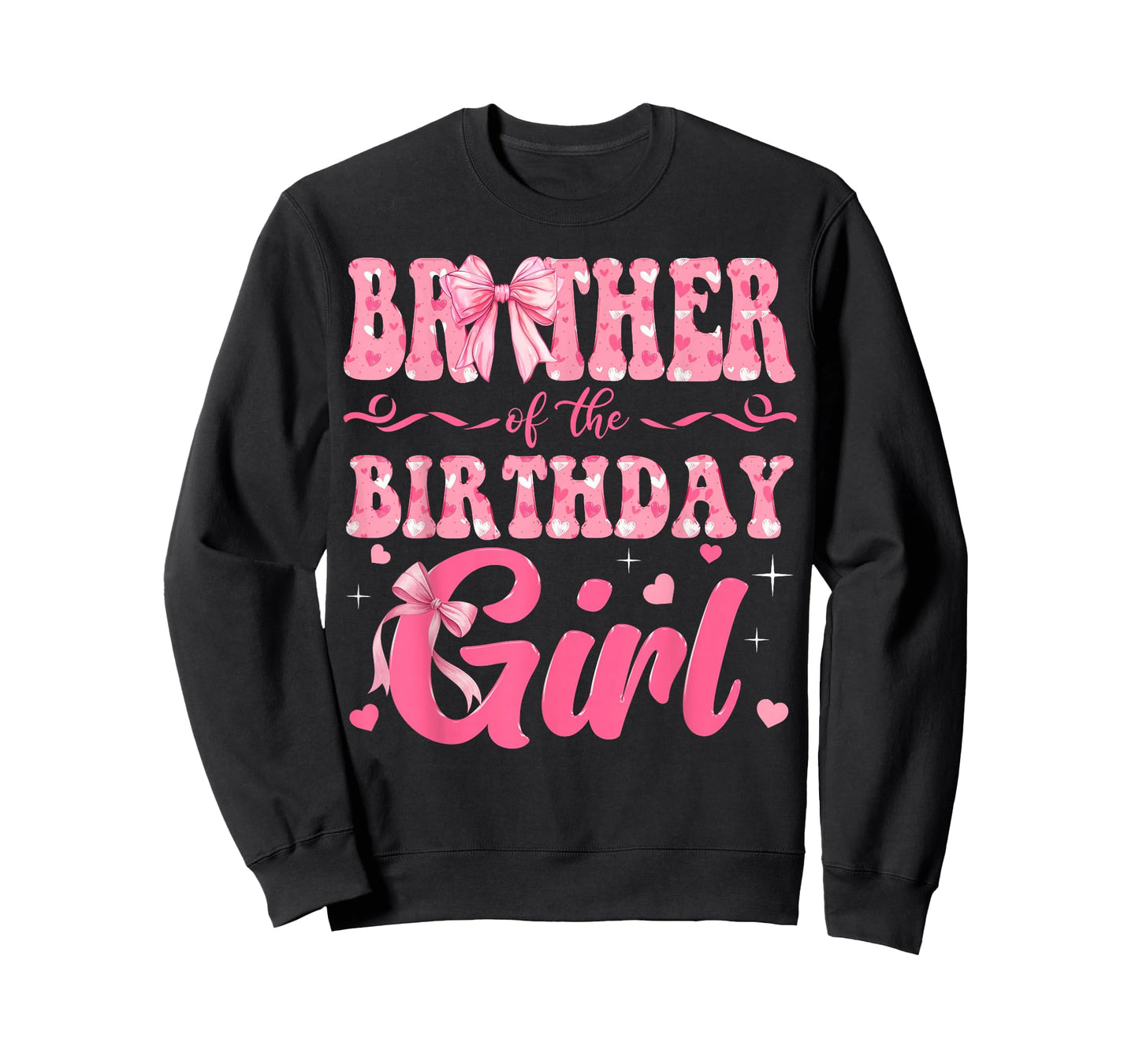 Brother of The Birthday Girl Family Pink Coquette Bow T-Shirt