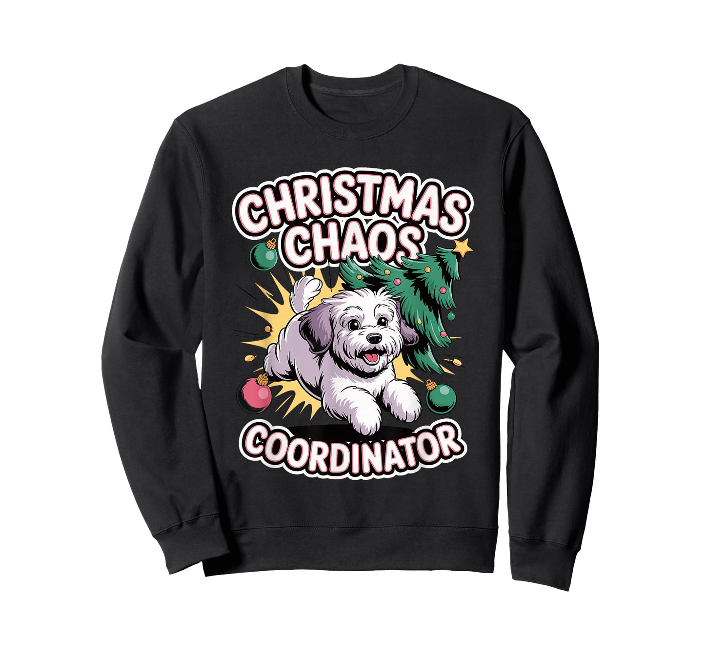 Christmas Chaos Coordinator Xmas Puppy Funny Schnoodle T-Shirt