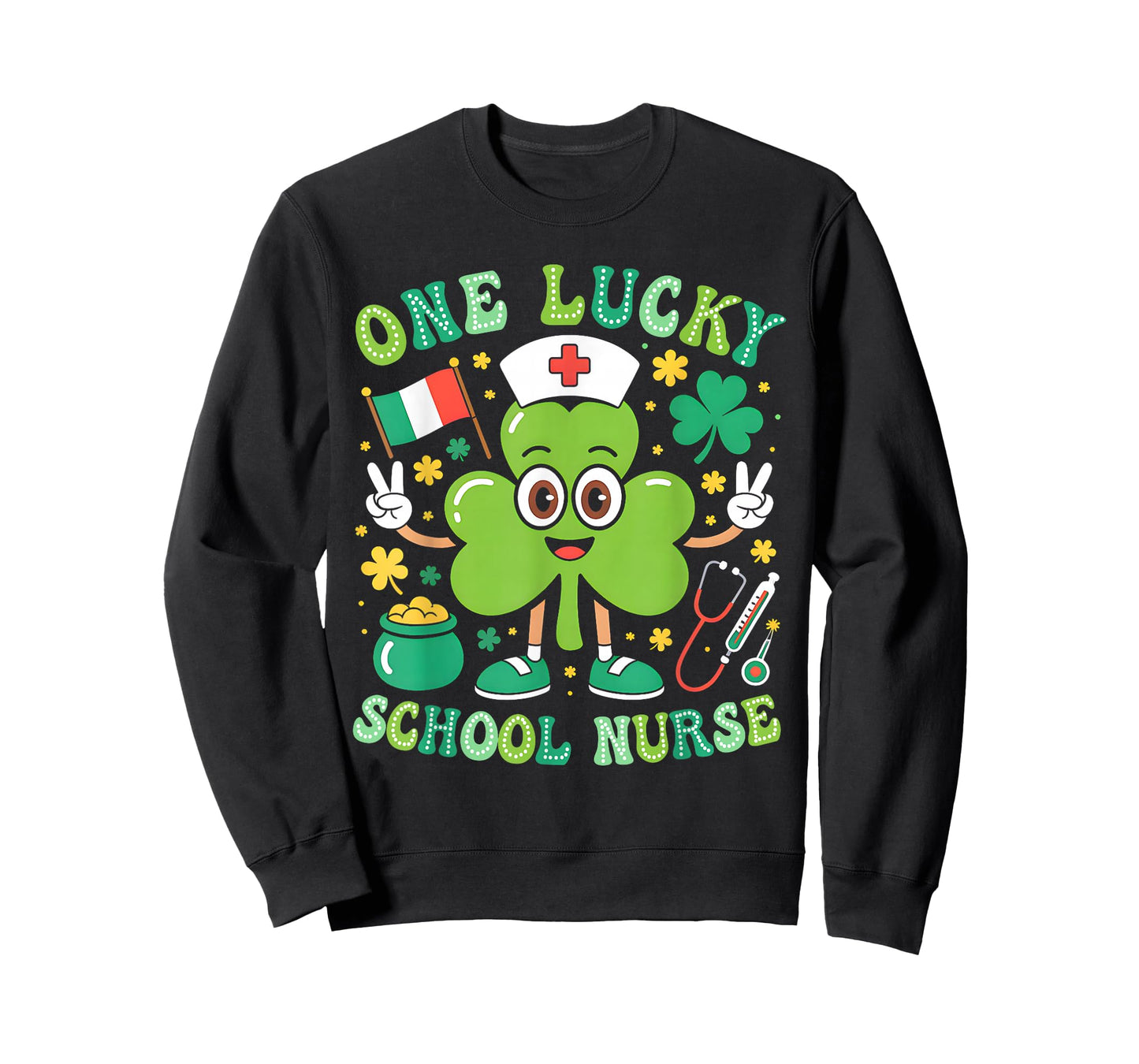 One Lucky School Nurse St Patrick's Day Shamrock Irish Women T-Shirt