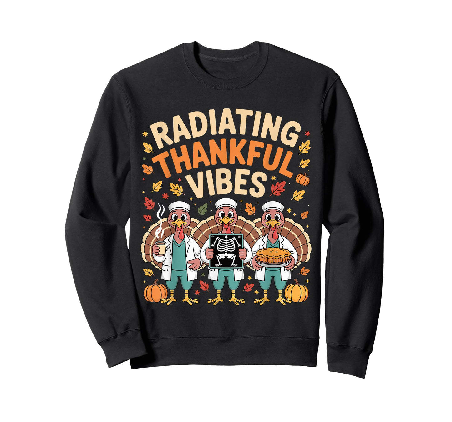 Thanksgiving Radiating Thankful Vibes X-ray Radiology Tech T-Shirt