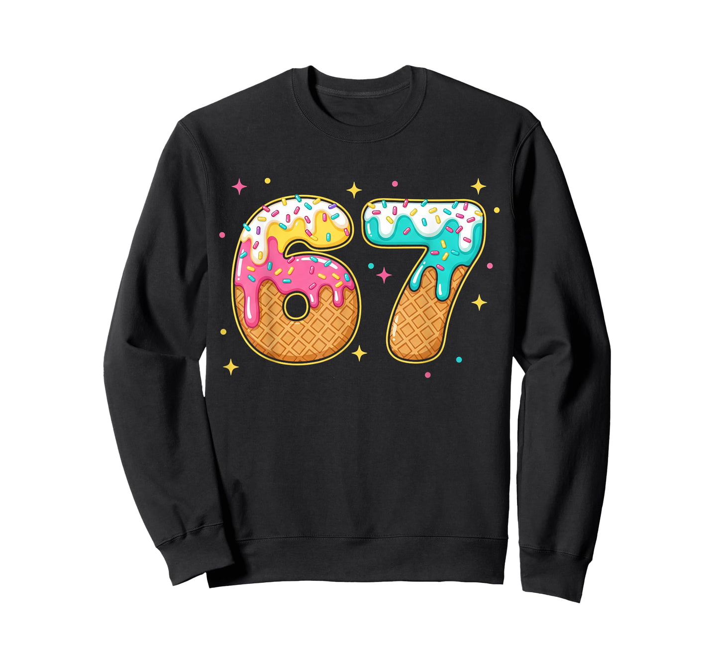 67 Ice Cream Drip Meme Six Seven Gen Alpha Slang T-Shirt