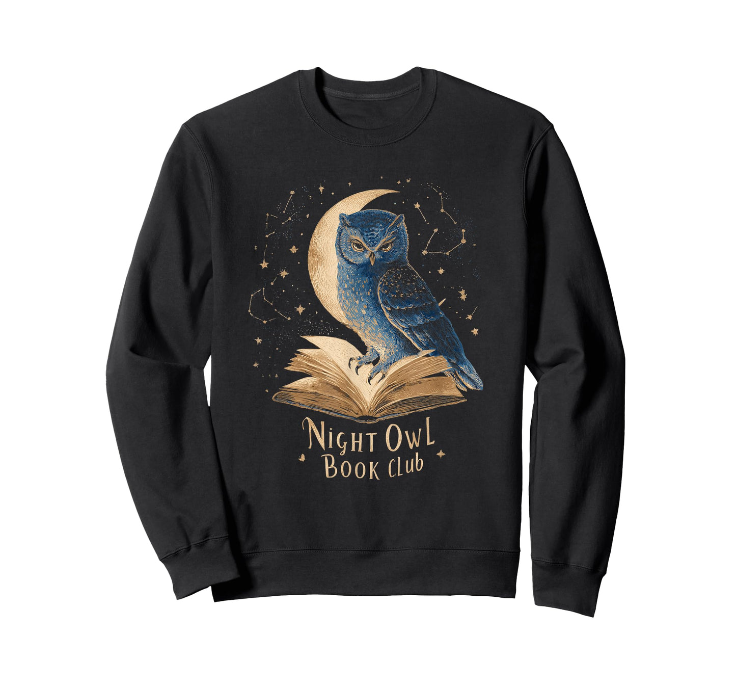 Night Owl Book Club Crescent Moon Womens Late Night Reading T-Shirt