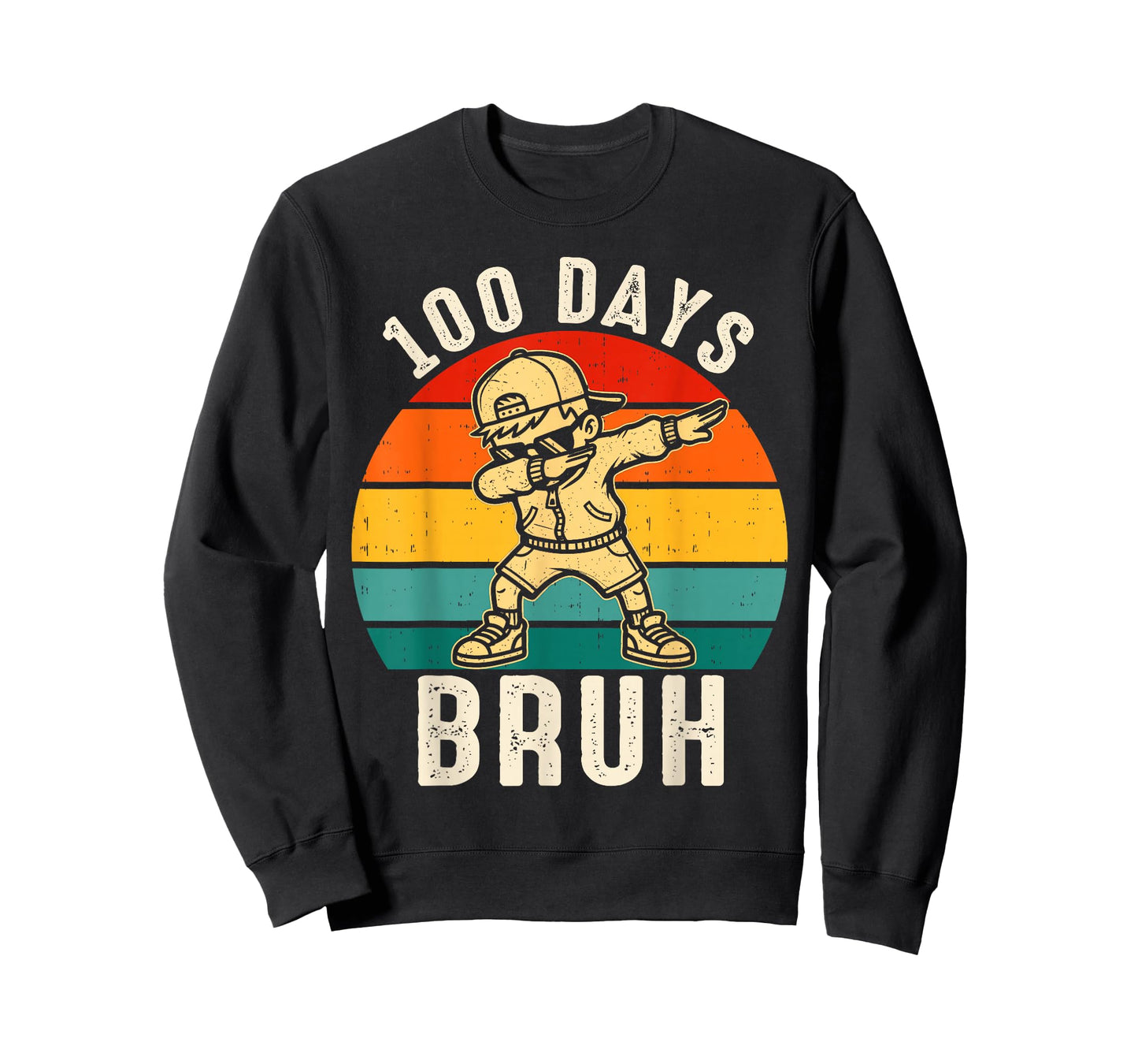 100 Days Bruh Dabbing Boys Funny 100th Day of School Kids T-Shirt