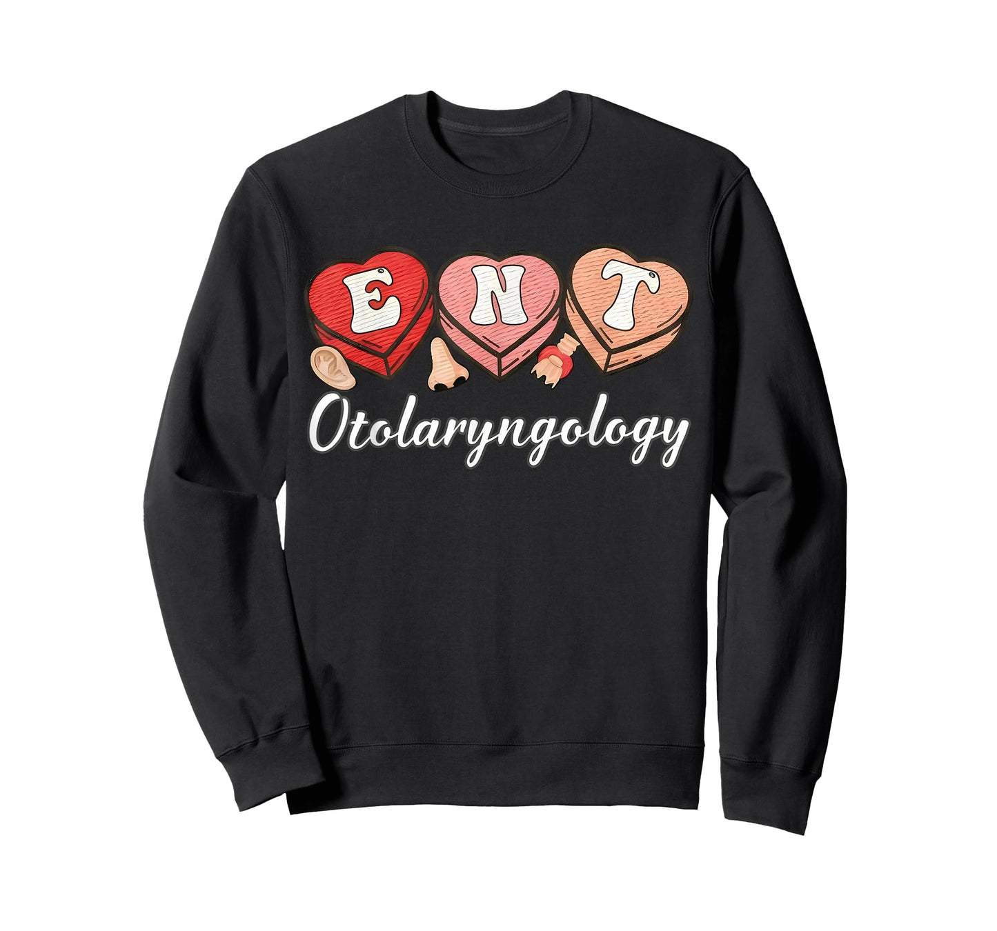 Retro ENT Nurse Otolaryngology Hearts Candy Valentines T-Shirt