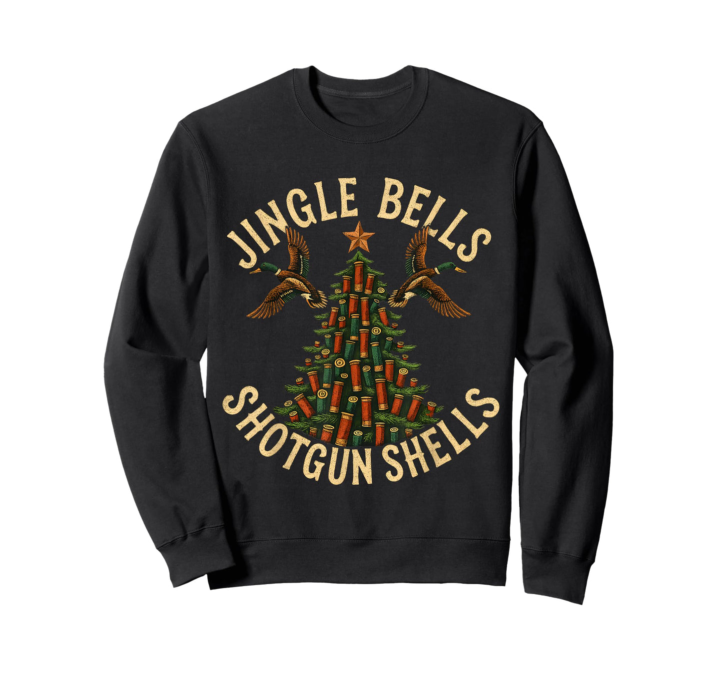 Jingle Bells Shotgun Shells Funny Hunting Christmas T-Shirt