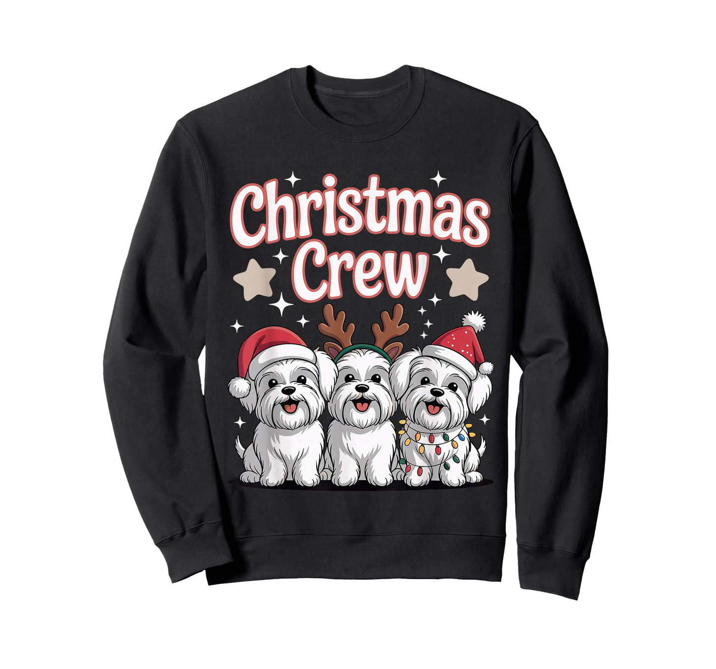 Christmas Crew Xmas Puppy Dog Breed Funny Christmas Maltese T-Shirt