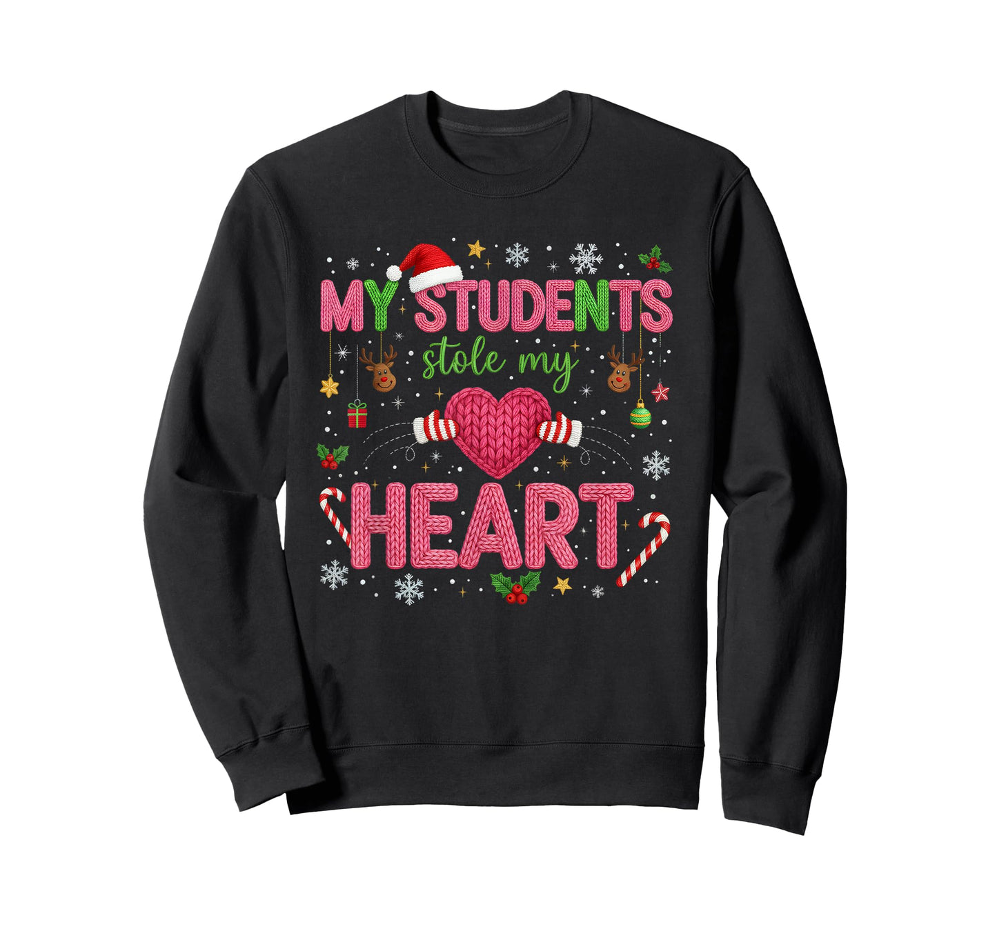 Funny Teacher Xmas My Students Stole My Heart Christmas T-Shirt