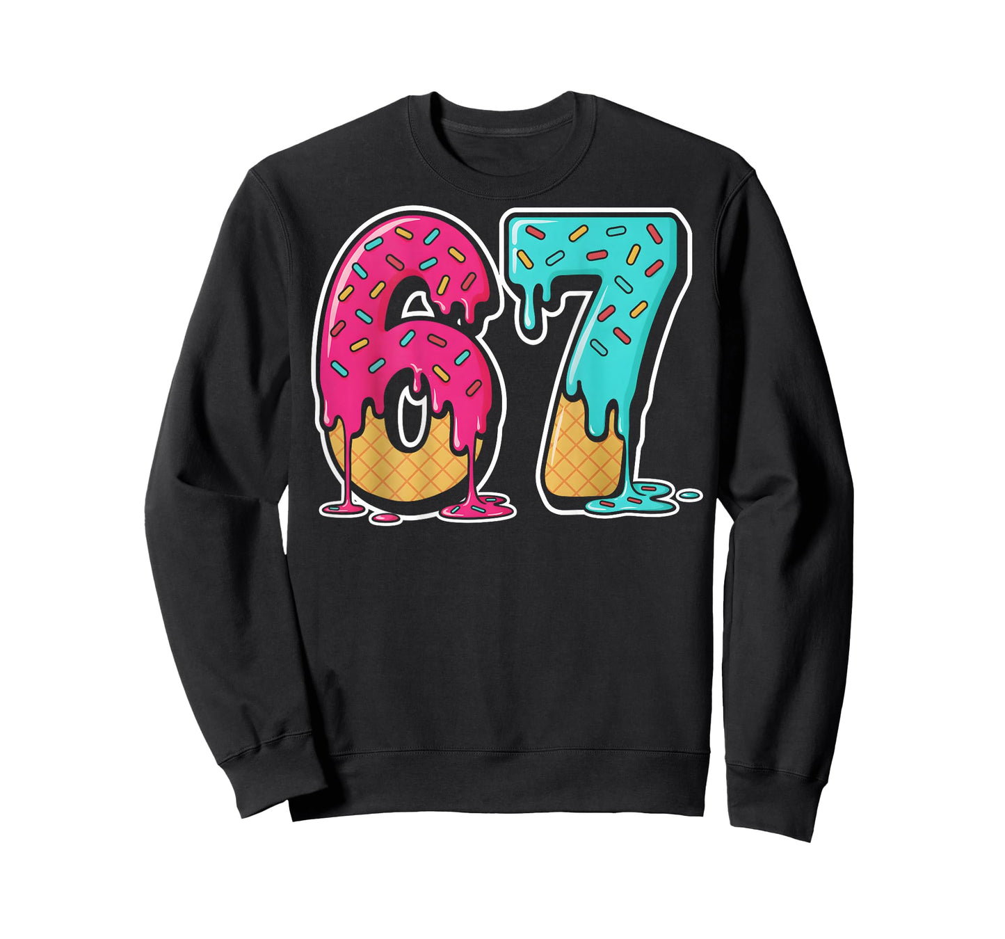 67 Ice Cream Drip Gen Alpha Slang Six Seven (On Back) T-Shirt