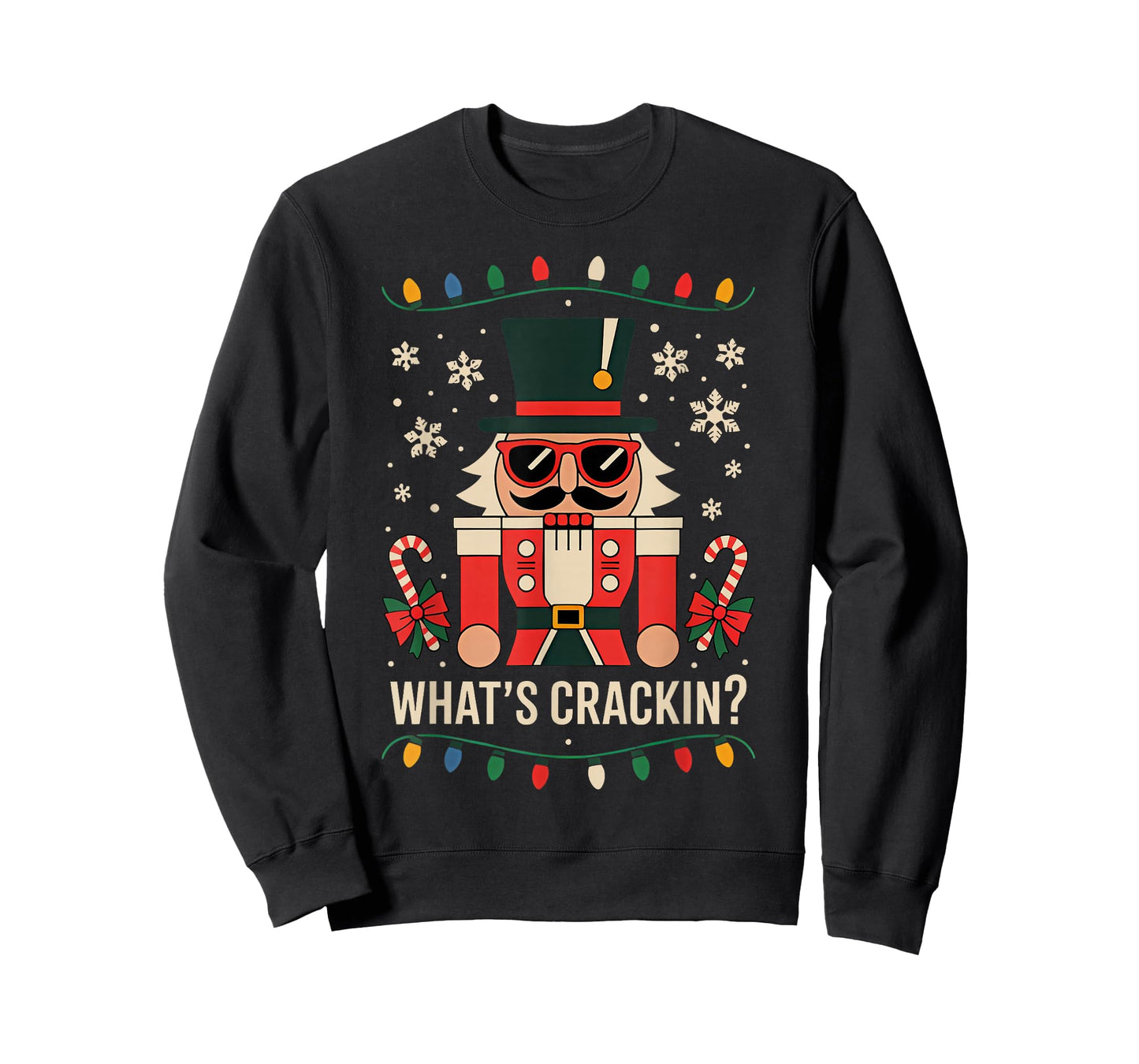 Funny Christmas Nutcracker Men Kids Teen Boys Whats Crackin T-Shirt