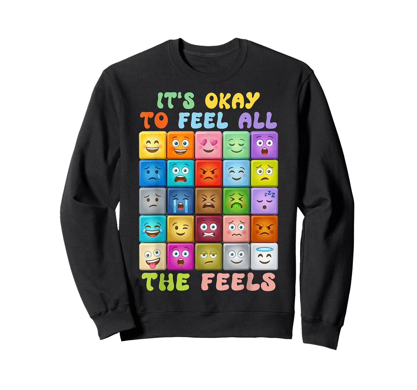 Its Okay to Feel All The Feels, Mental Health Self-Care Kids T-Shirt