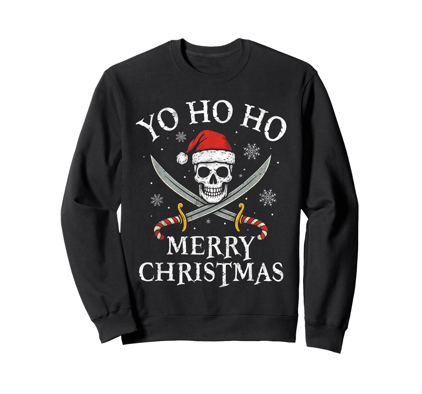 Yo Ho Ho Merry Christmas Holiday Pirate Santa Hat Boating T-Shirt