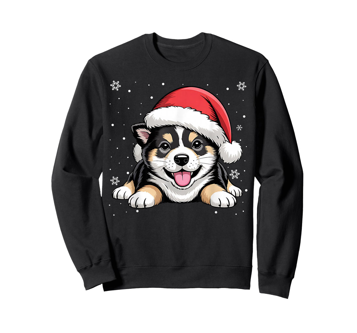 Christmas Shiba Inu Dog Wearing Santa Hat Pet Animal Lover T-Shirt