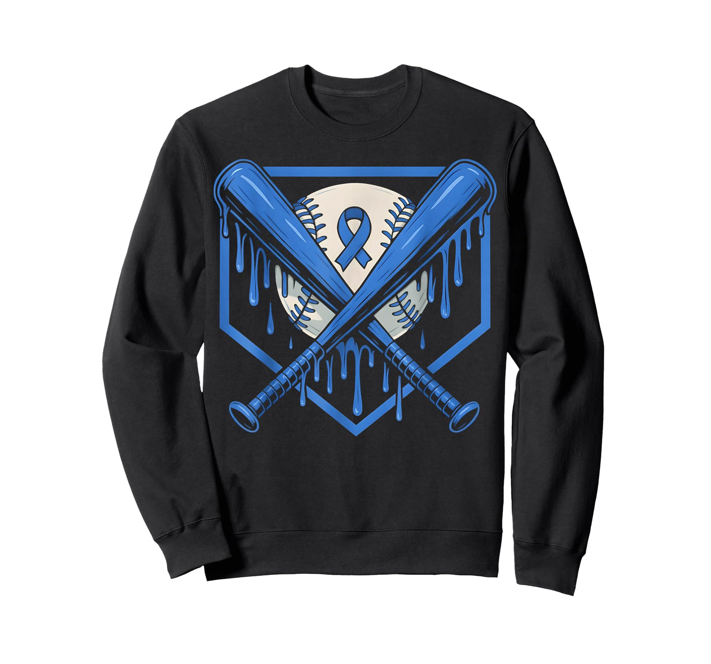 Baseball Drip Ice Cream Diabetes Awareness Ribbon Boys Girls T-Shirt
