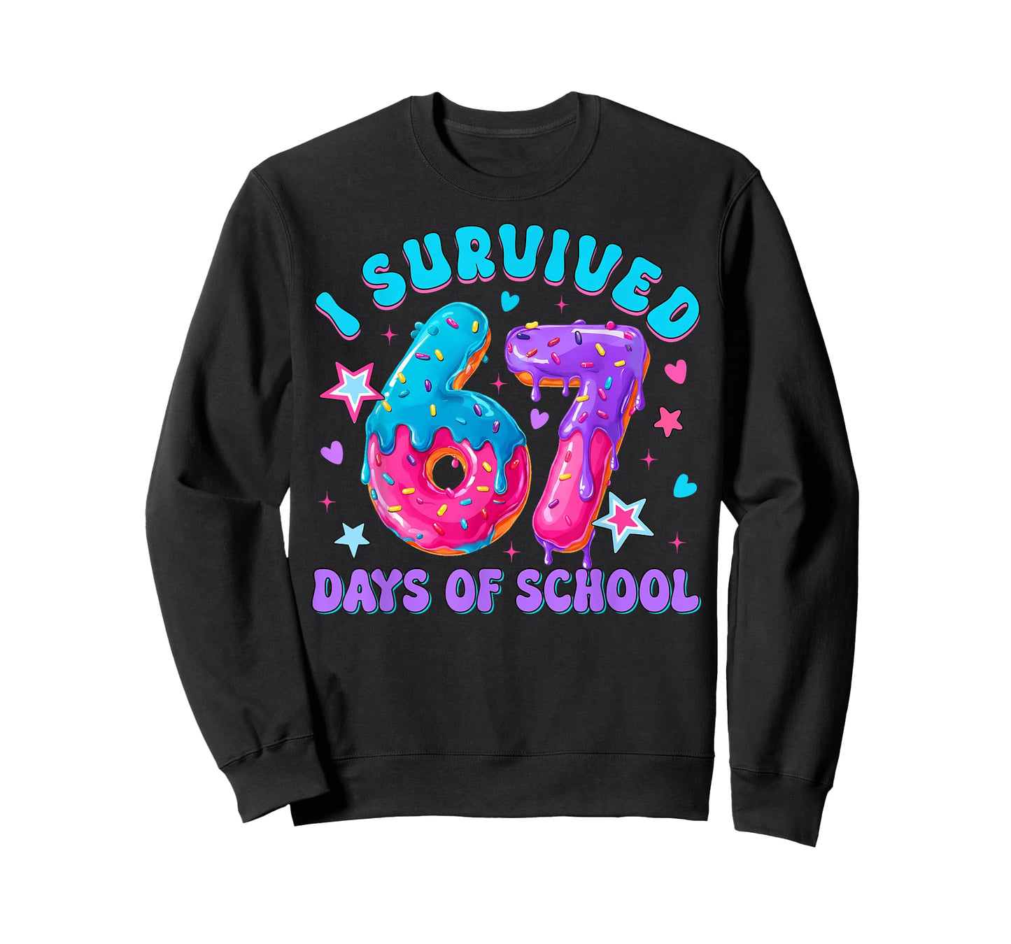 I Survived 67 Days of School Donut Drip Boy Girl Teacher T-Shirt