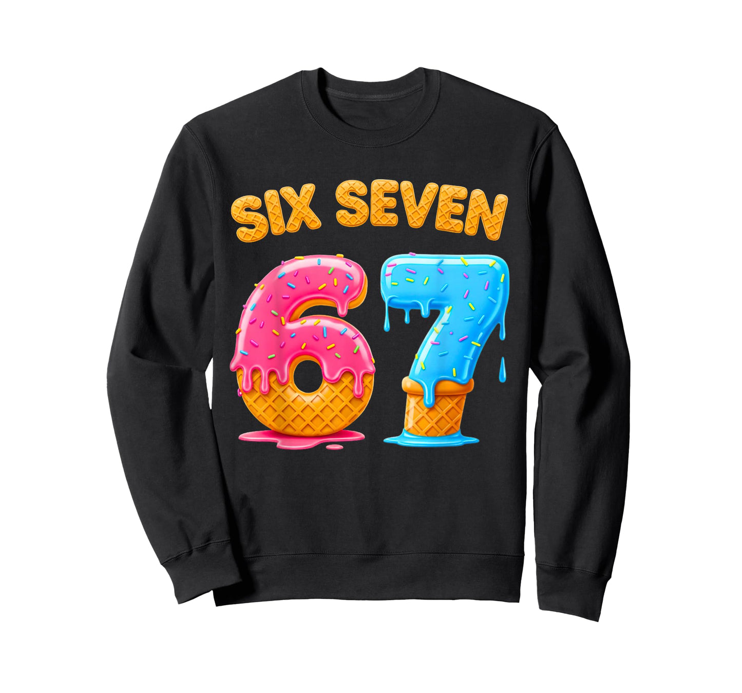 Six Seven Ice Cream Drip Gen Alpha Slang 6 7 Trending Meme T-Shirt