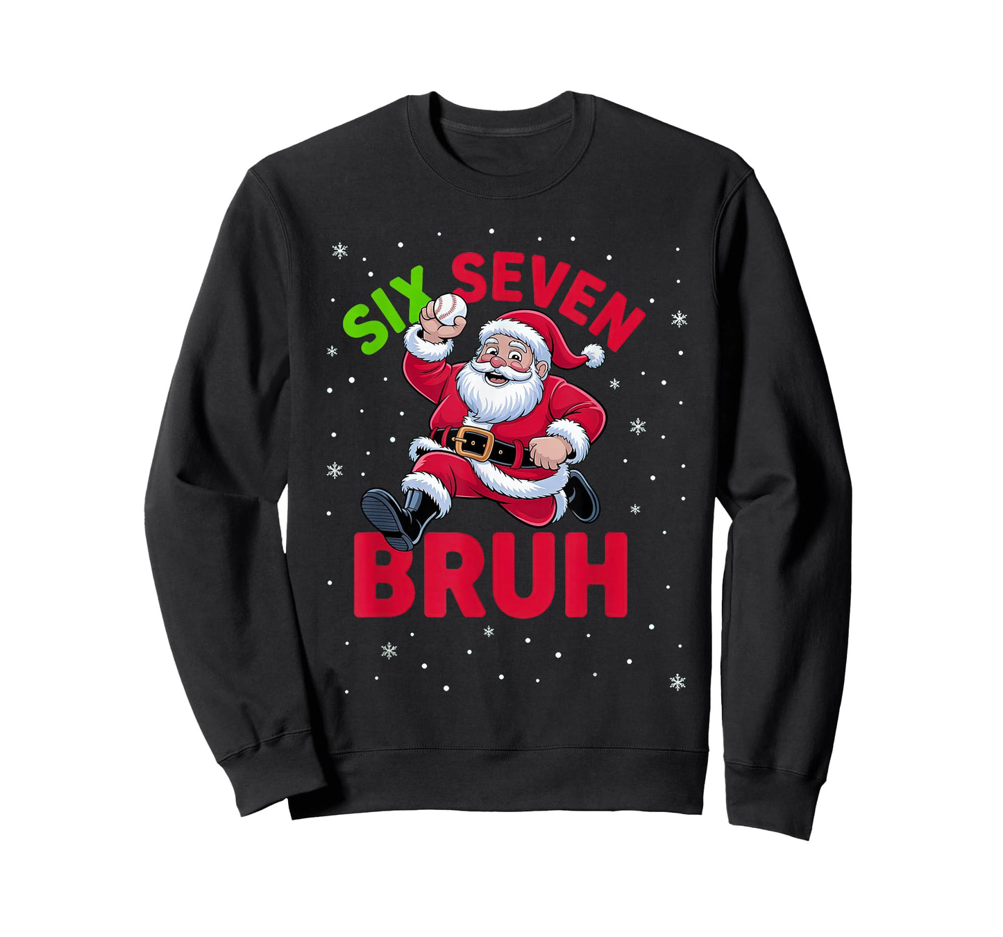 67 Meme Six Seven Bruh Santa Baseball Christmas Boys T-Shirt