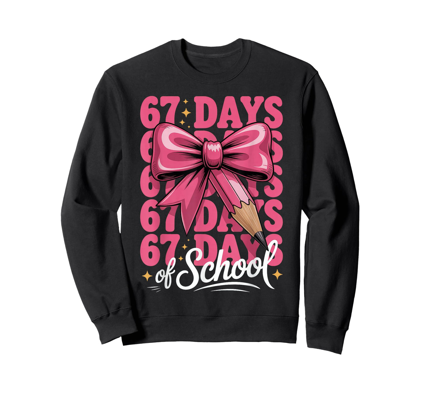 67 Days of School Girls Coquette Bow 67th Day of School T-Shirt