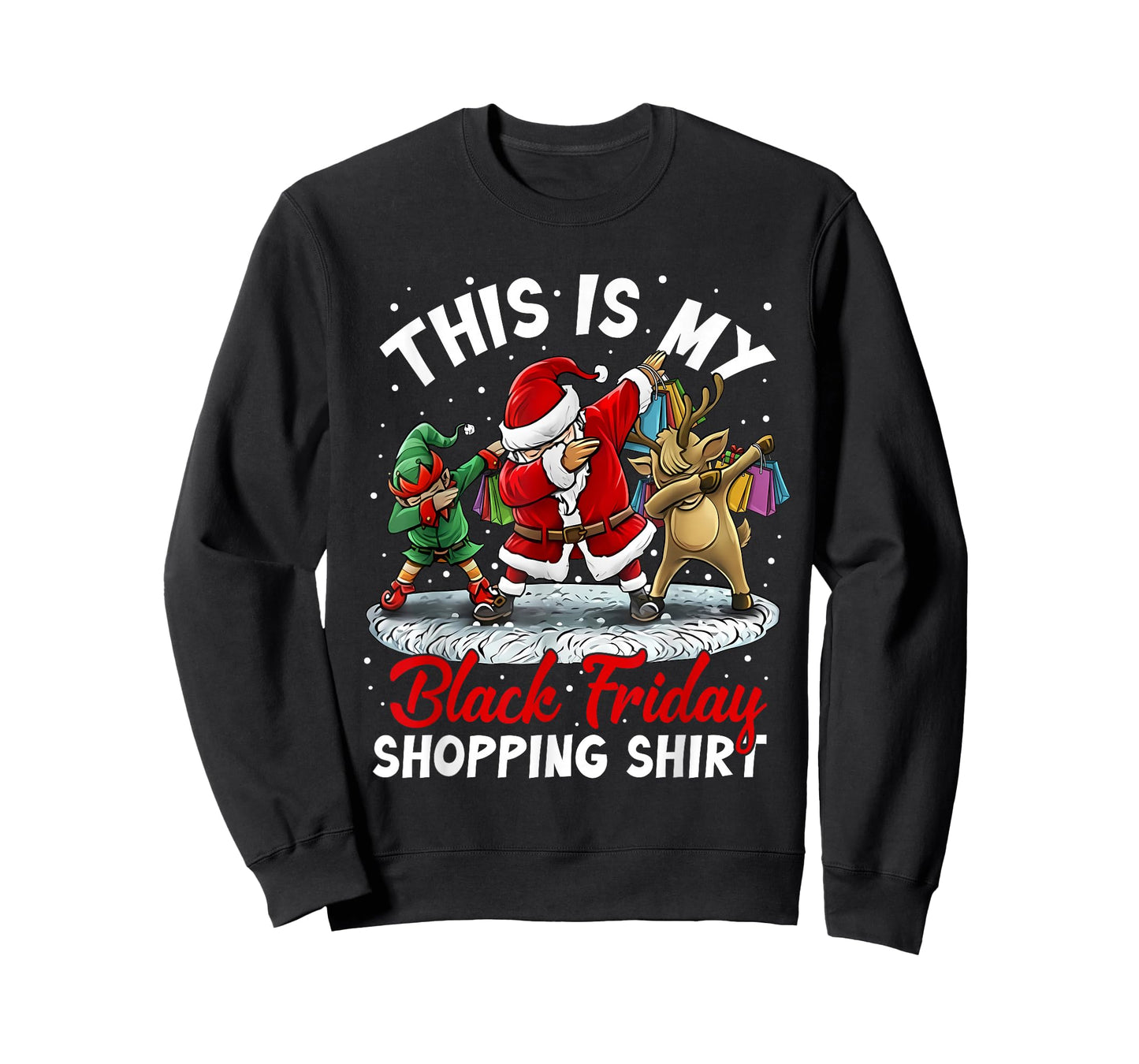 This is My Black Shopping Funny Friday Shopping Dabbing Crew T-Shirt