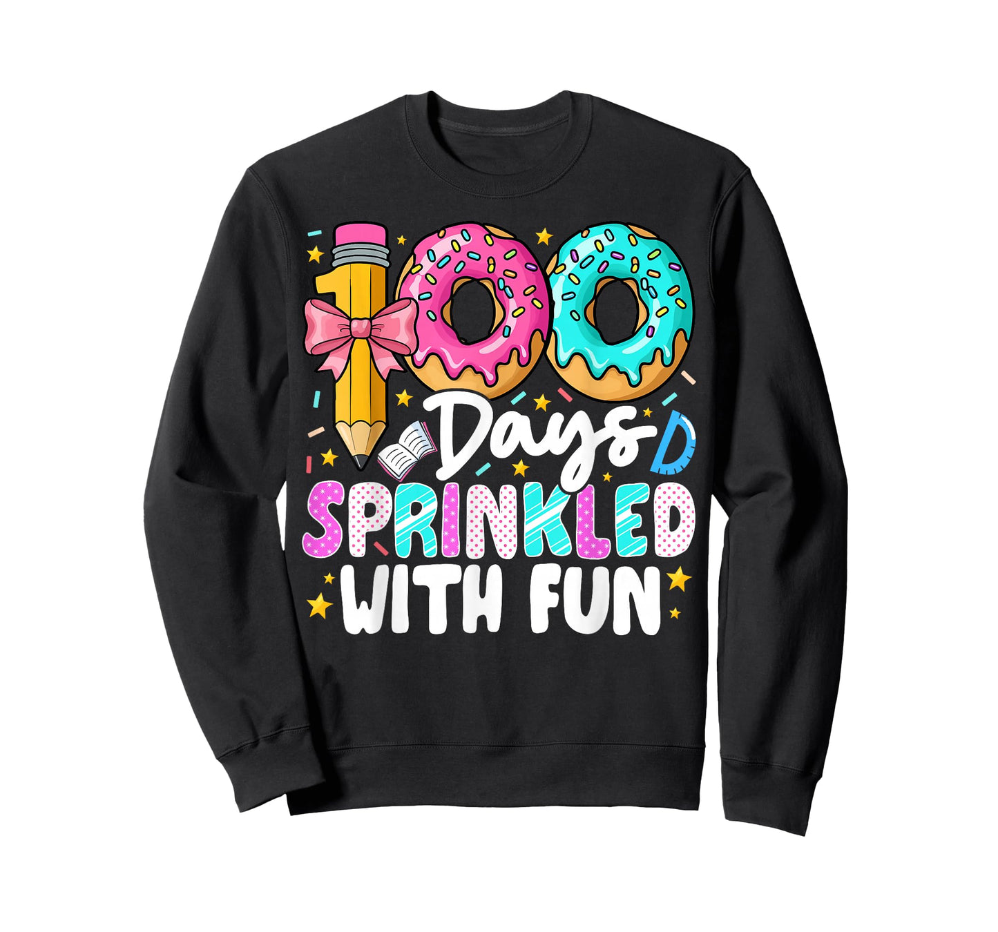 100 Days Sprinkled with Fun Donut 100th Day of School Girls T-Shirt
