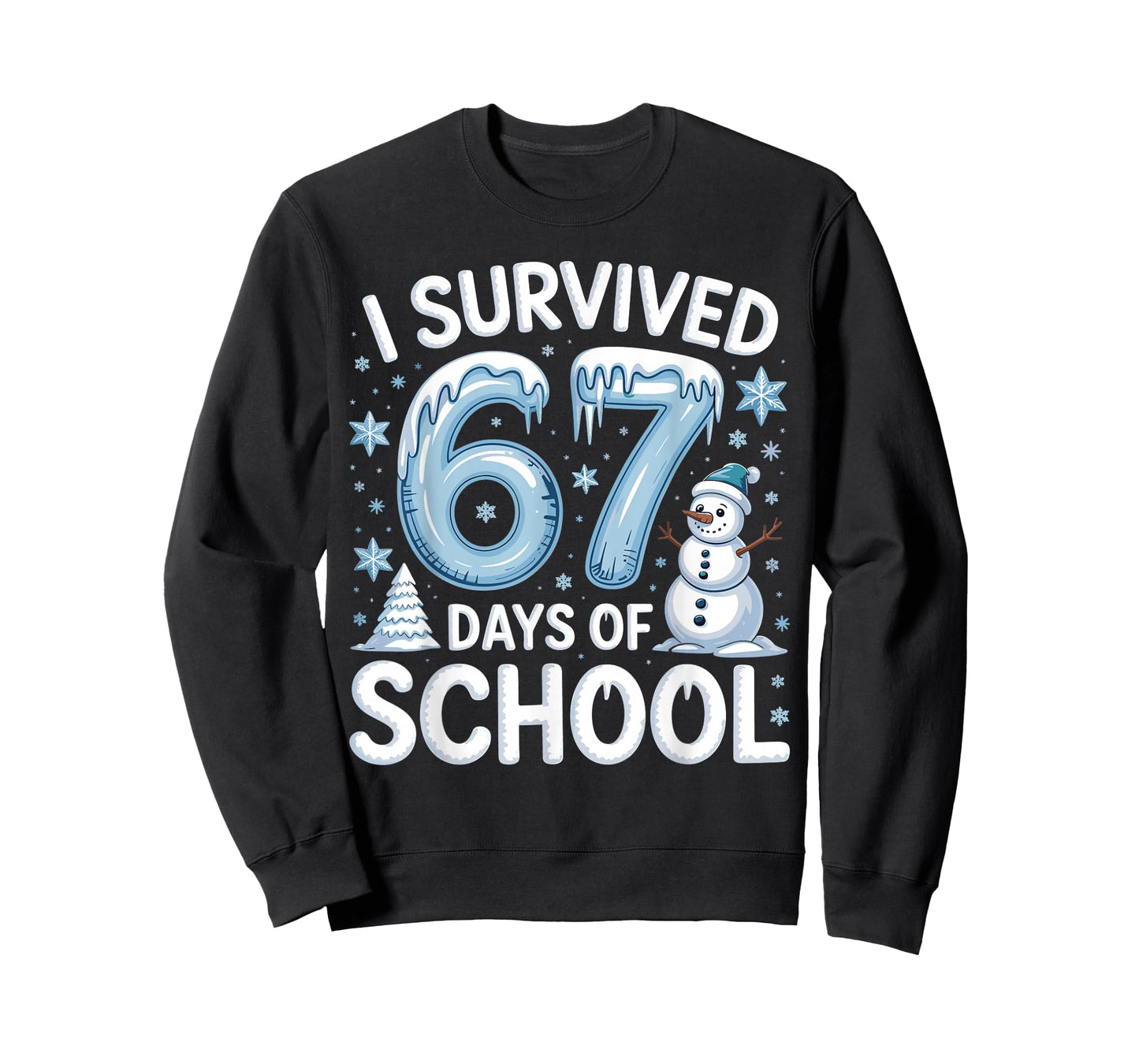 I Survived 67 Days of School Christmas Candy Cane Six Seven T-Shirt