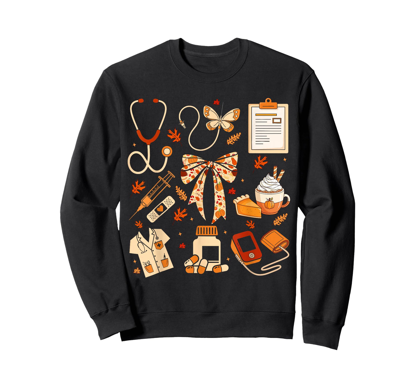 Thankful Nurse Coquette Bow Fall Thanksgiving Scrub Top T-Shirt