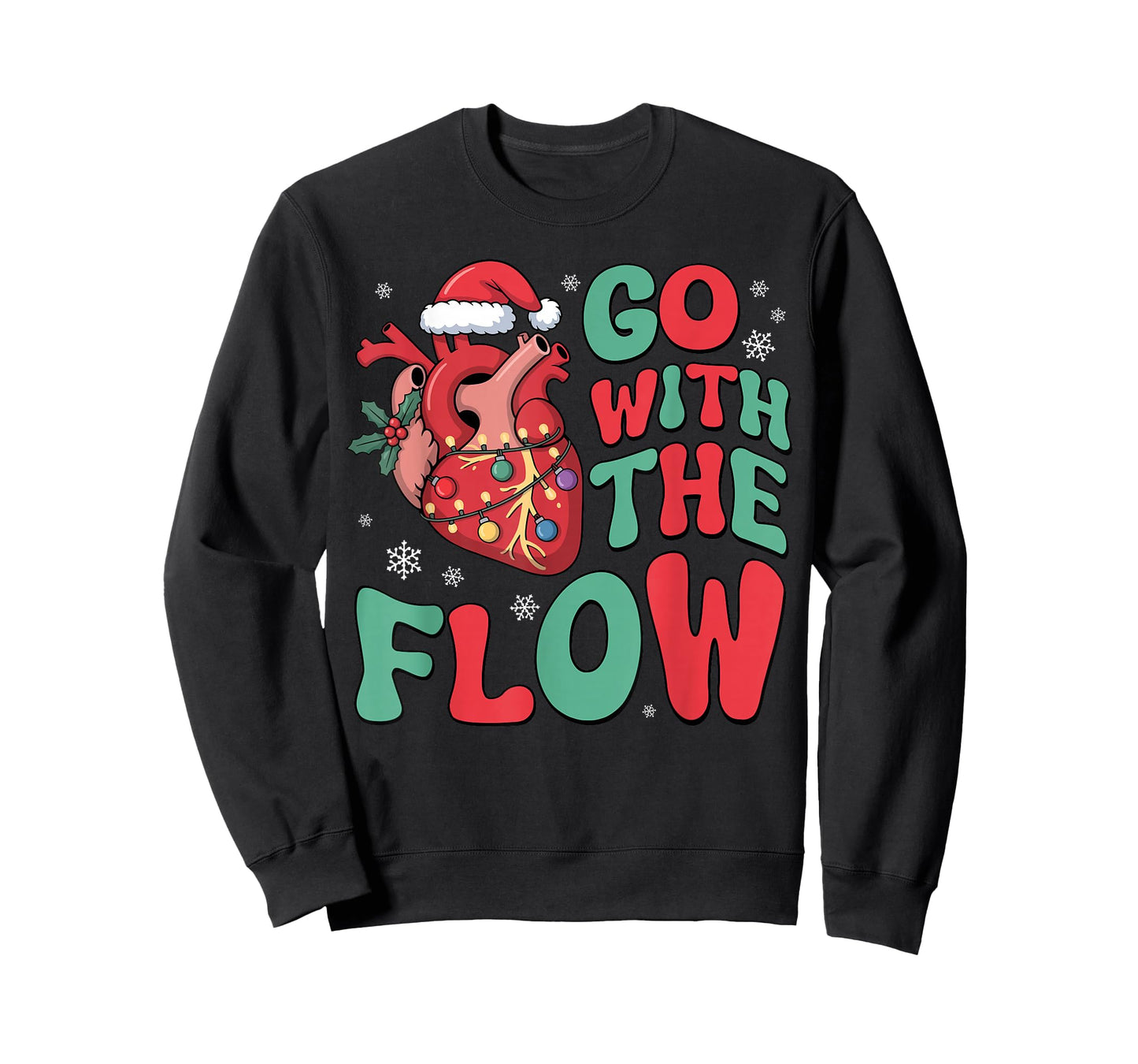 Vintage CVICU Cardiac Nurse Xmas Heart Flow T-Shirt