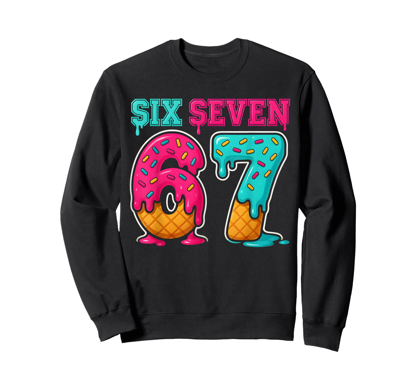 67 Ice Cream Drip Gen Alpha Slang Six Seven Meme T-Shirt