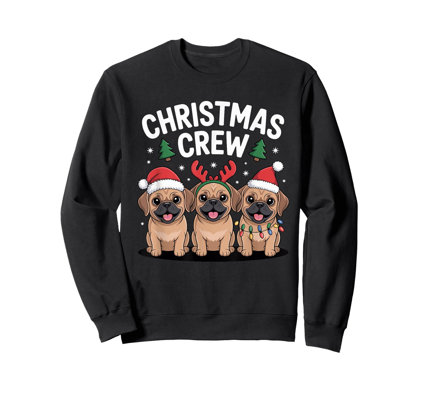 Christmas Crew Xmas Puppy Dog Breed Funny Christmas Puggle T-Shirt