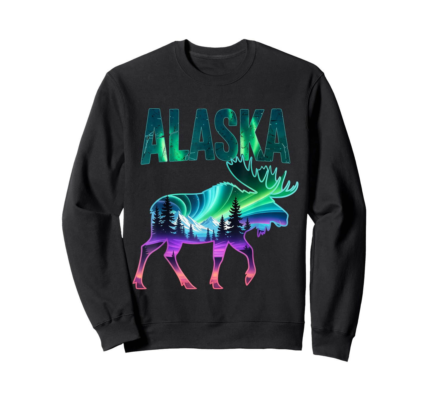 Alaska Northern Lights Viewing Moose Vacation Trip T-Shirt