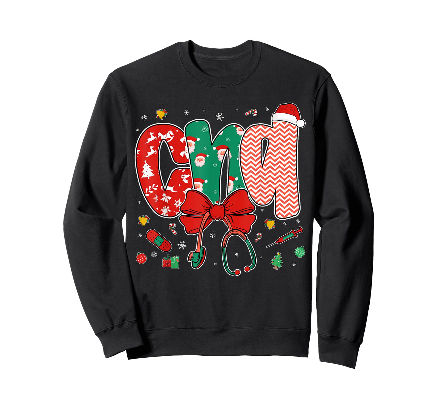 CNA Christmas Coquette Bow Certified Nursing Assistant Xmas T-Shirt