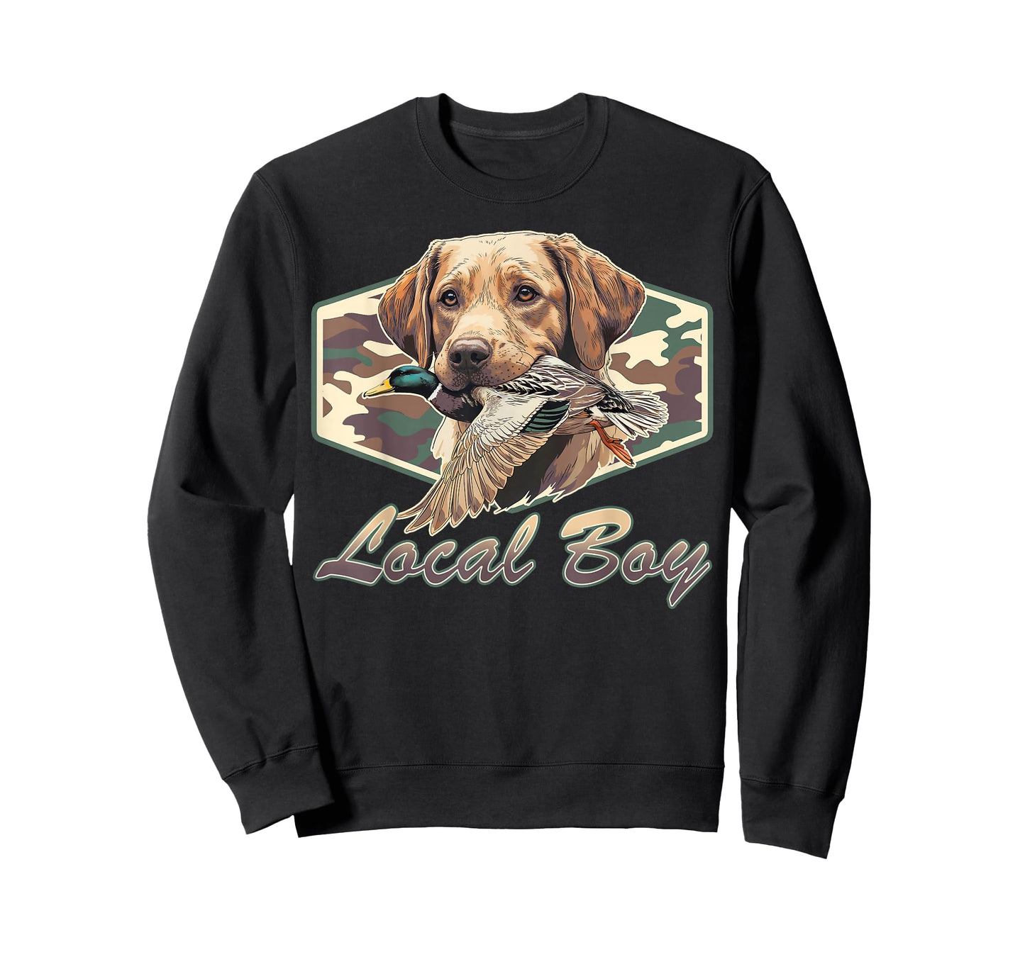 Camo Southern Local Boy Labrador Duck Hunting Outdoor Nature T-Shirt