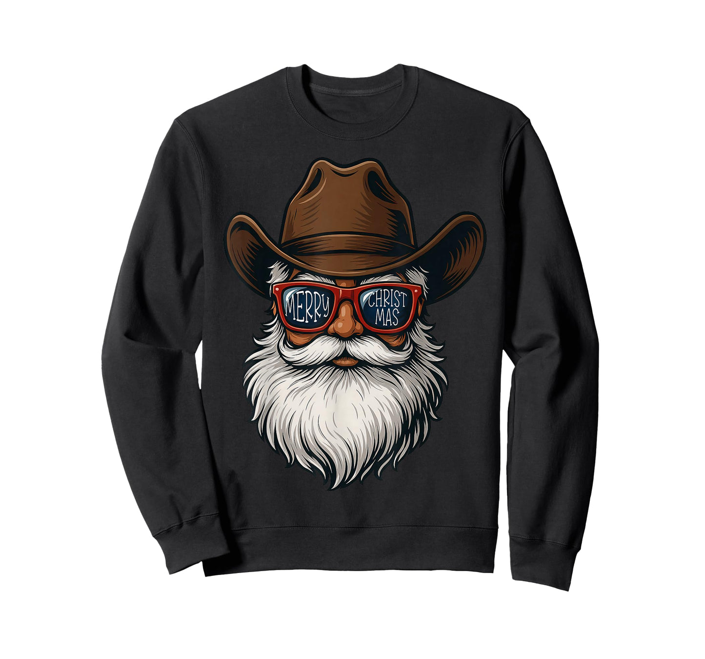 Merry Christmas Santa Cowboy Xmas Country Men Women Kid T-Shirt