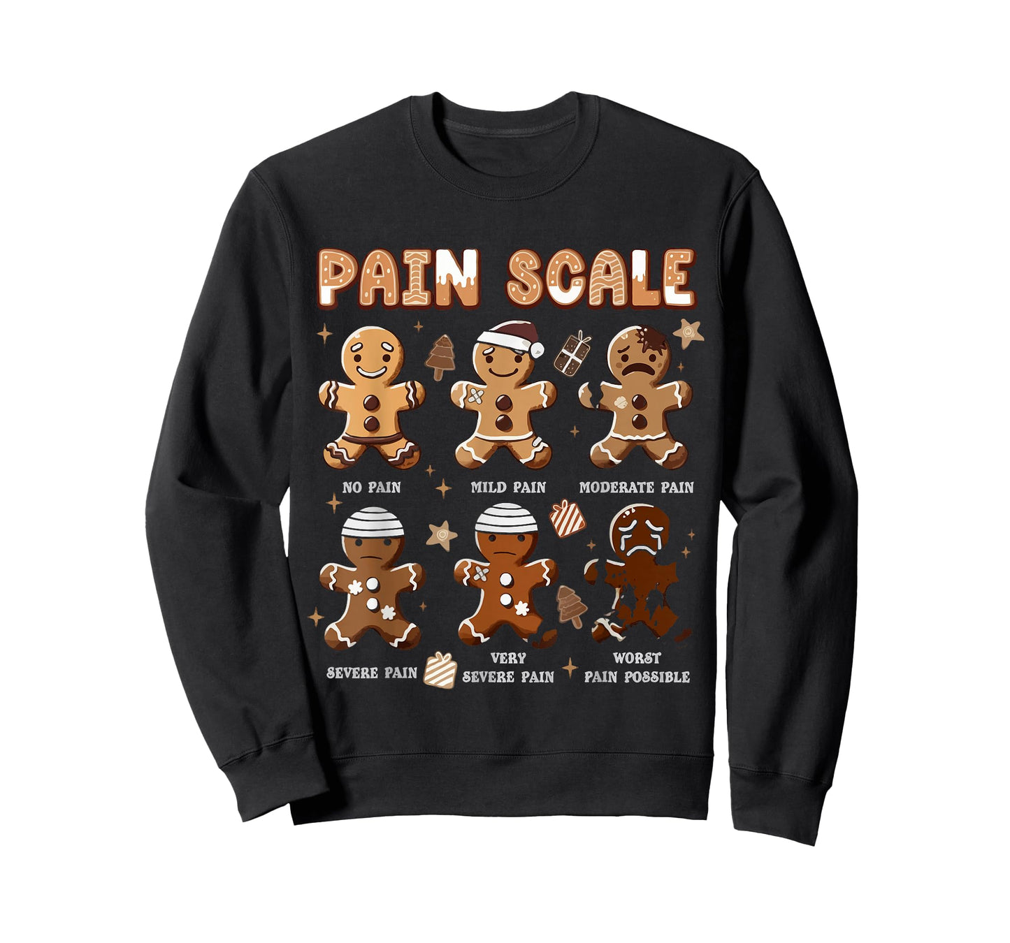 Funny Christmas Nurse Shirt Xmas Nurse Pain Scale Men Women T-Shirt