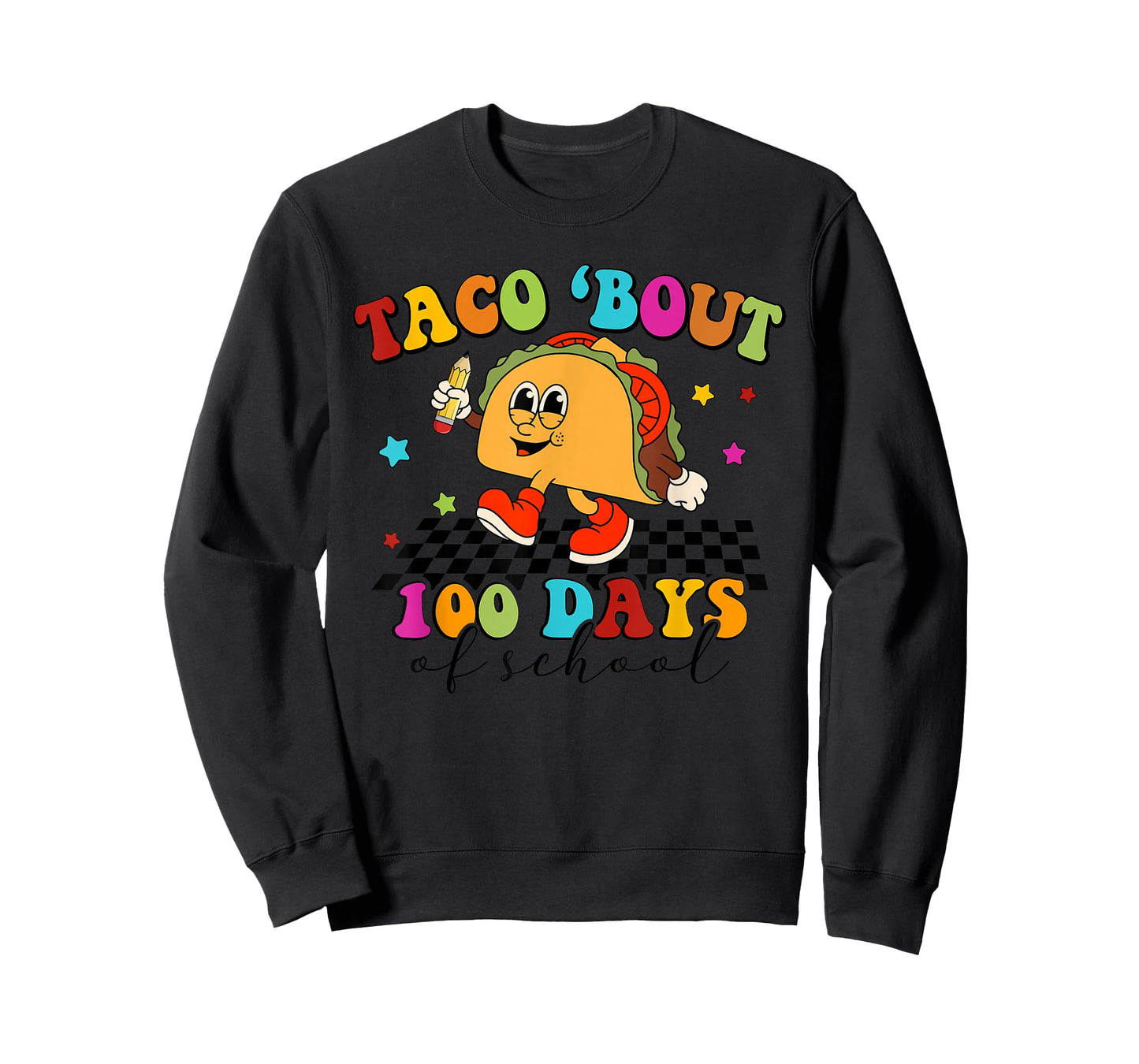 Retro Groovy Taco Bout 100 Days of School Teacher Student T-Shirt