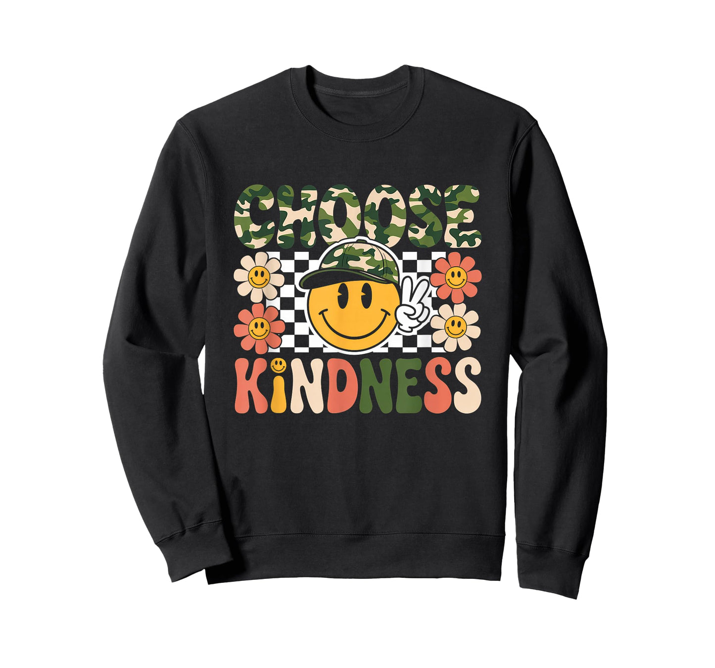 Choose Kindness Tshirt Retro Camo Camouflage Kind Kids Boys T-Shirt