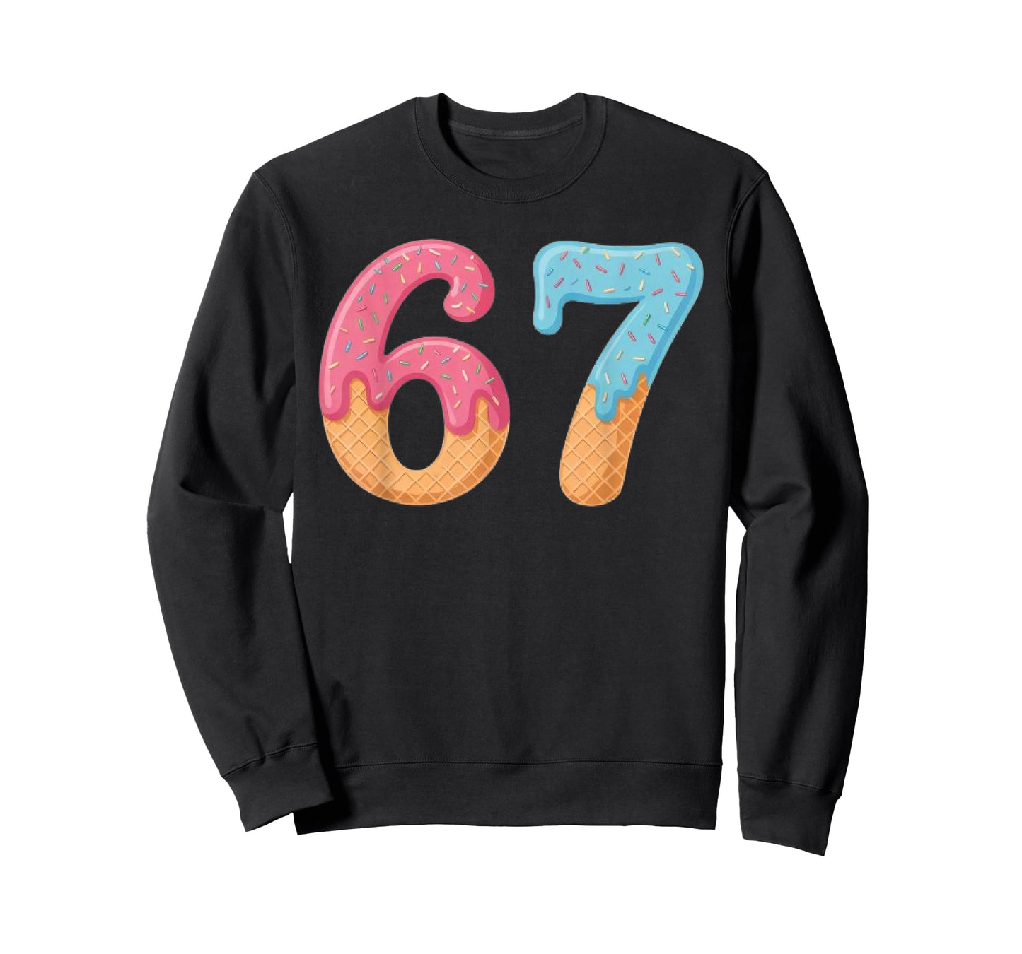 Six Seven Ice Cream Drip Cool Meme 67 Funny Number T-Shirt