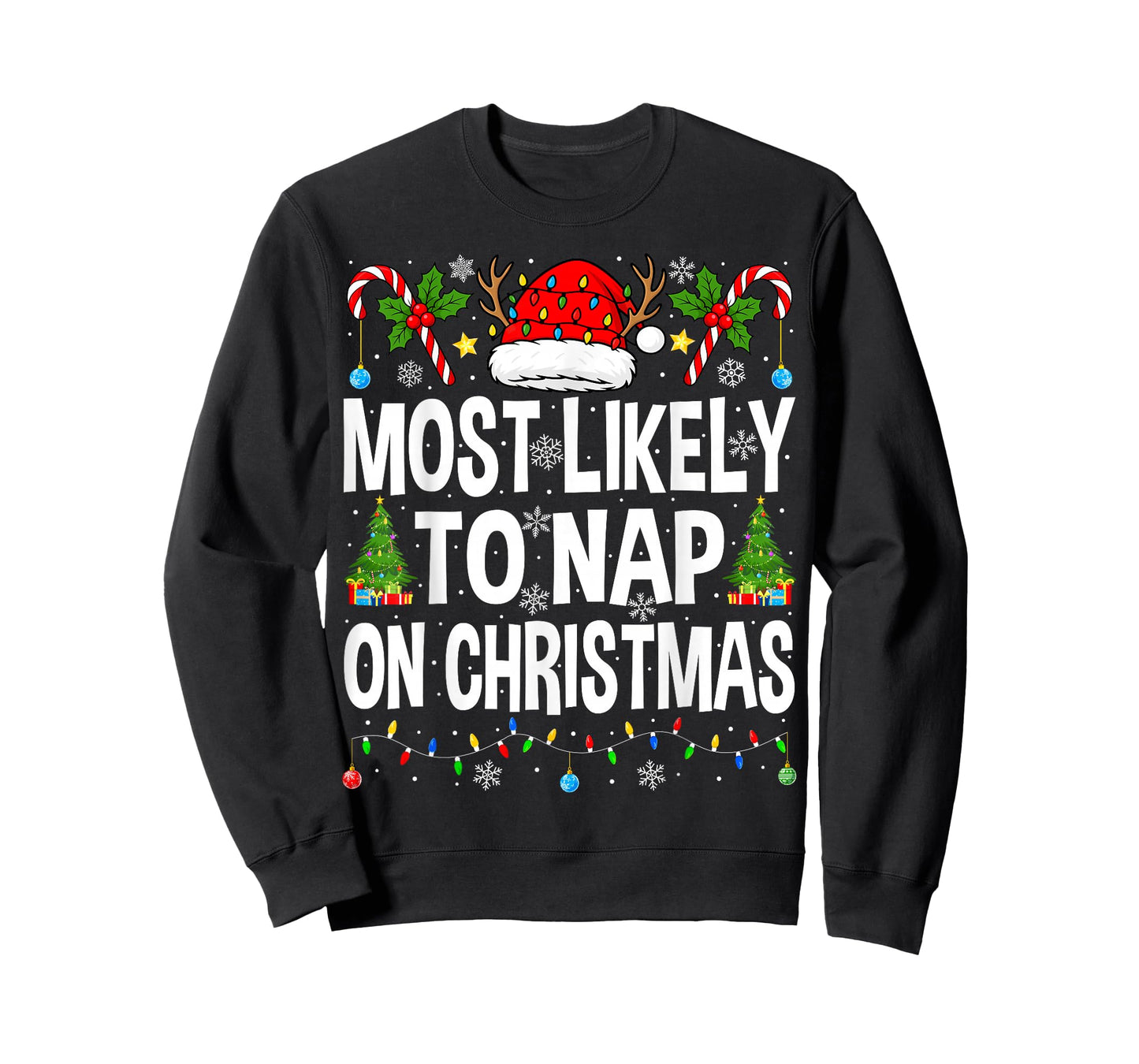 Most Likely to Nap On Christmas Family Matching Christmas T-Shirt