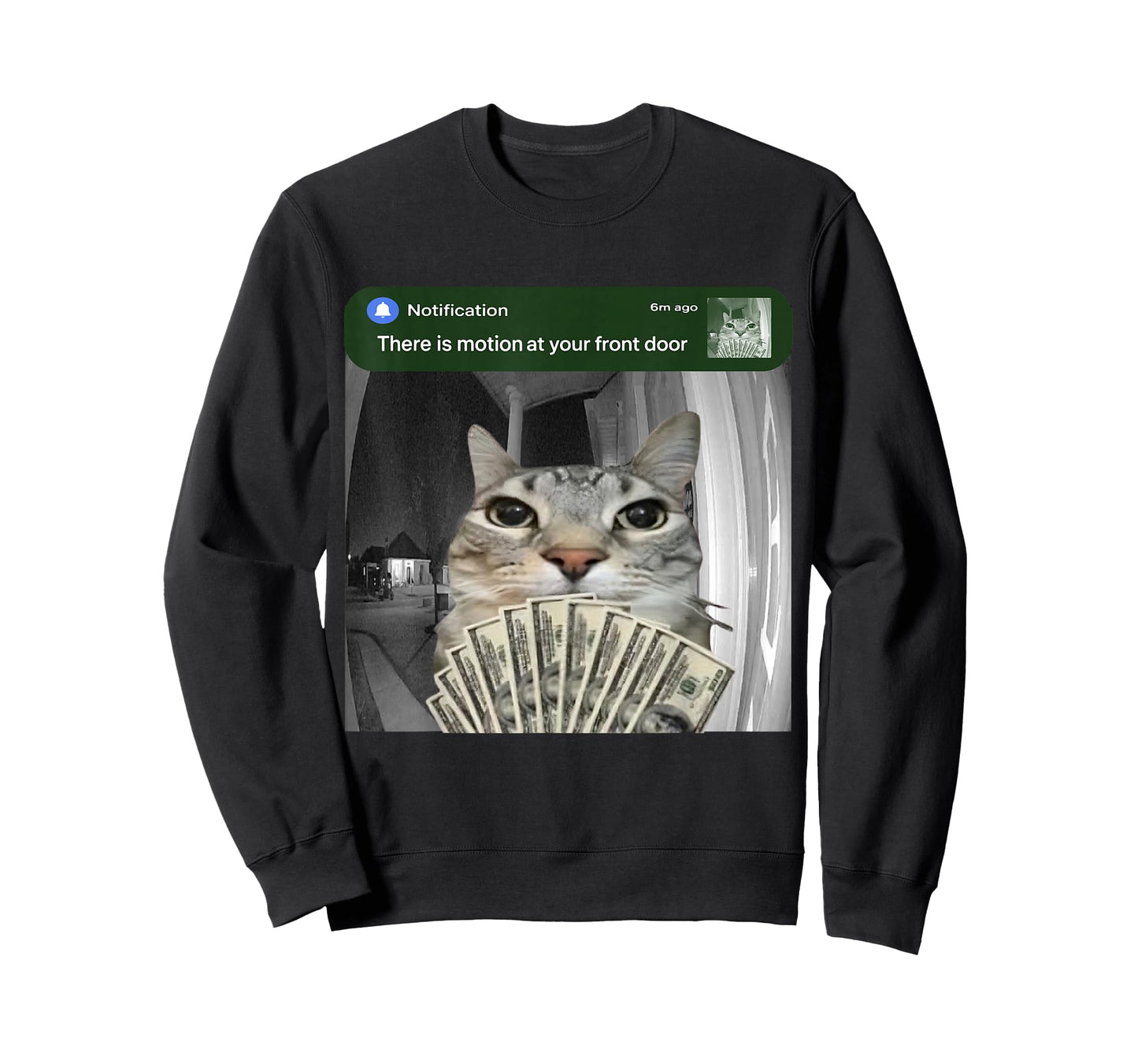 There is Motion at Your Front Door Funny Cat Motion Meme T-Shirt