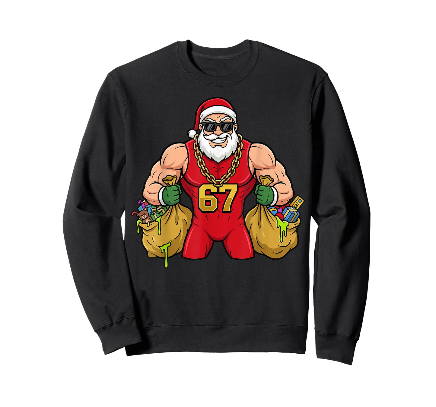 Buff Santa 67 Drip Funny Christmas Meme T-Shirt