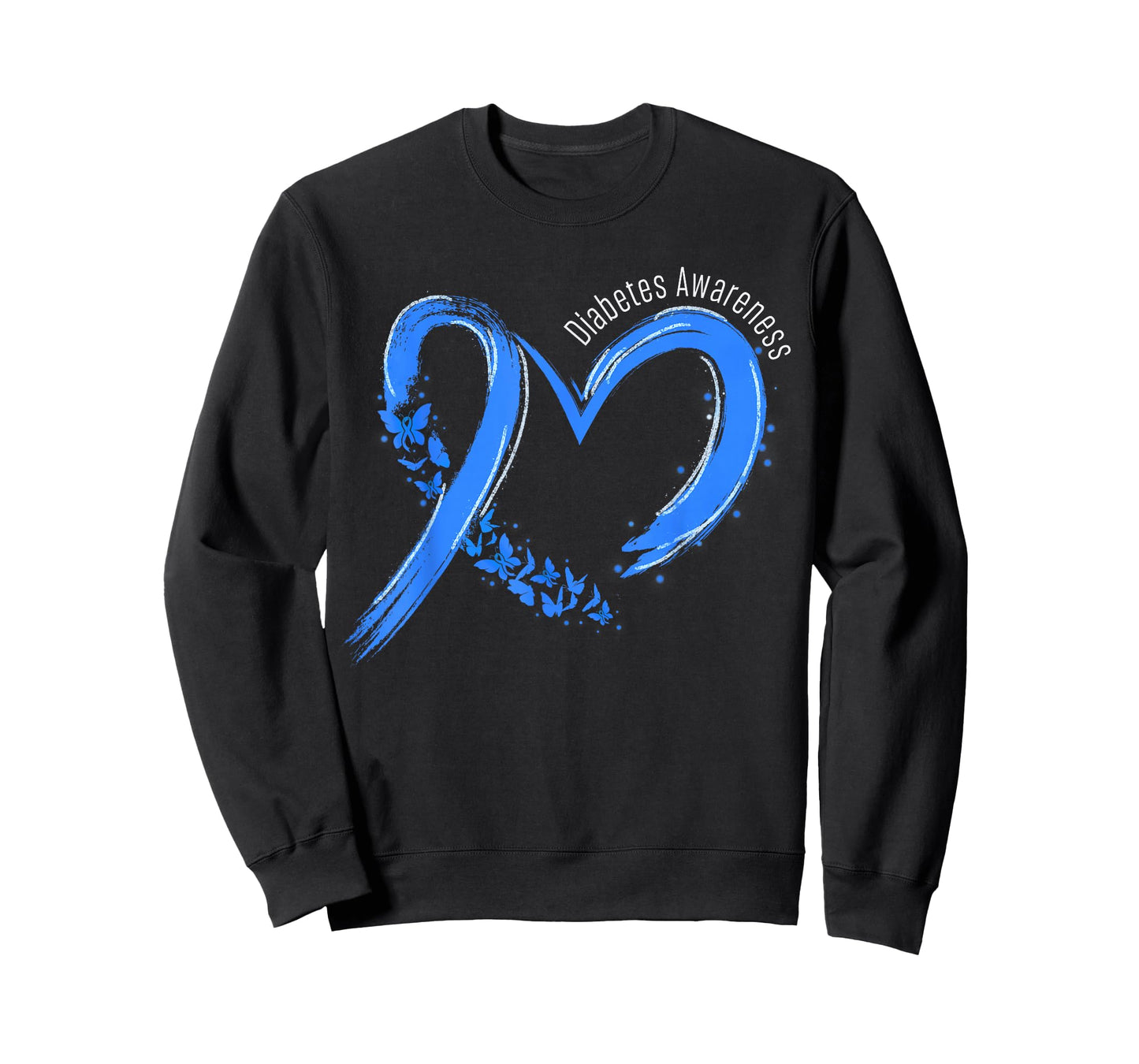 Heart Type 1 Diabetes Awareness T1D Ribbon Blue Support T-Shirt